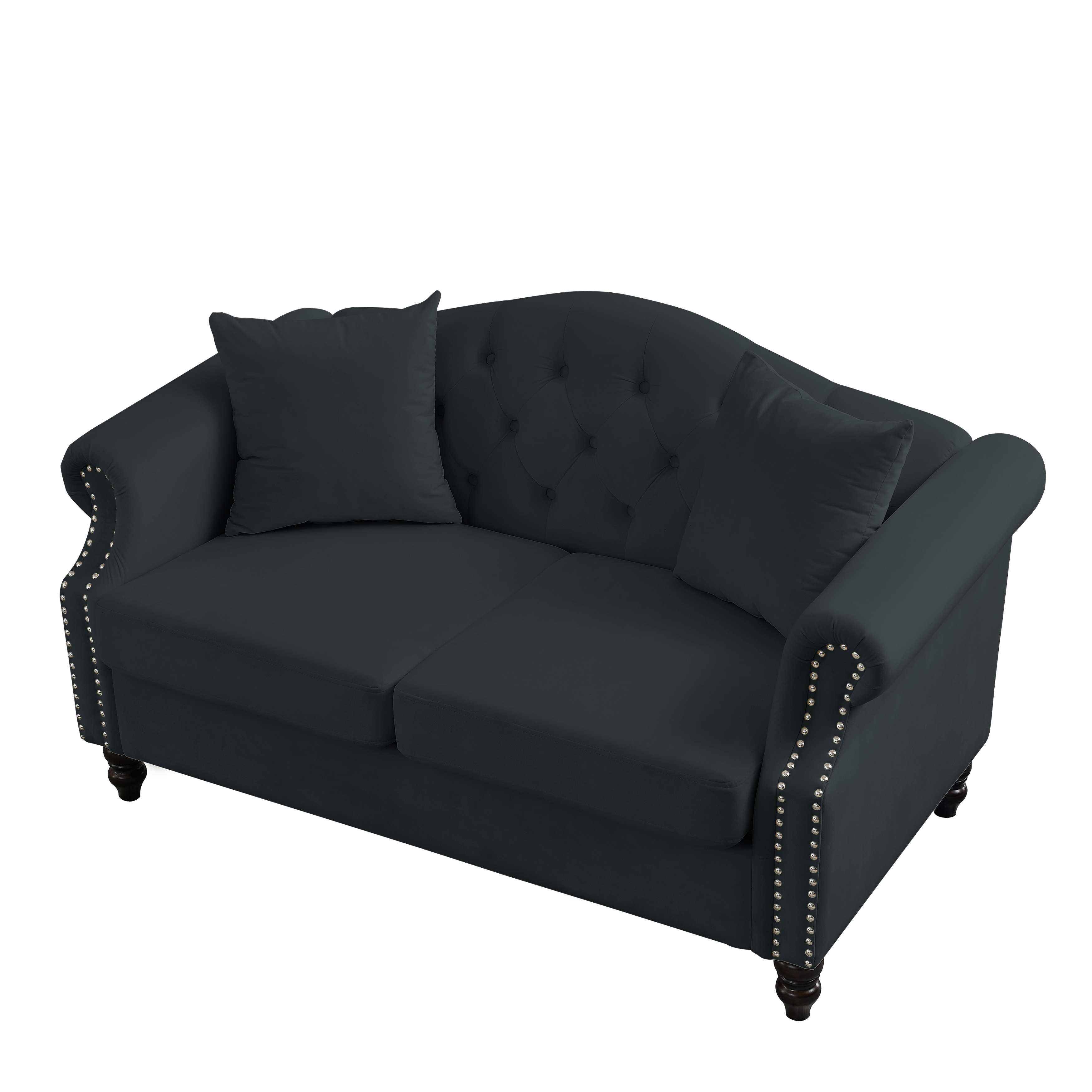 Black Velvet Chesterfield Sofa