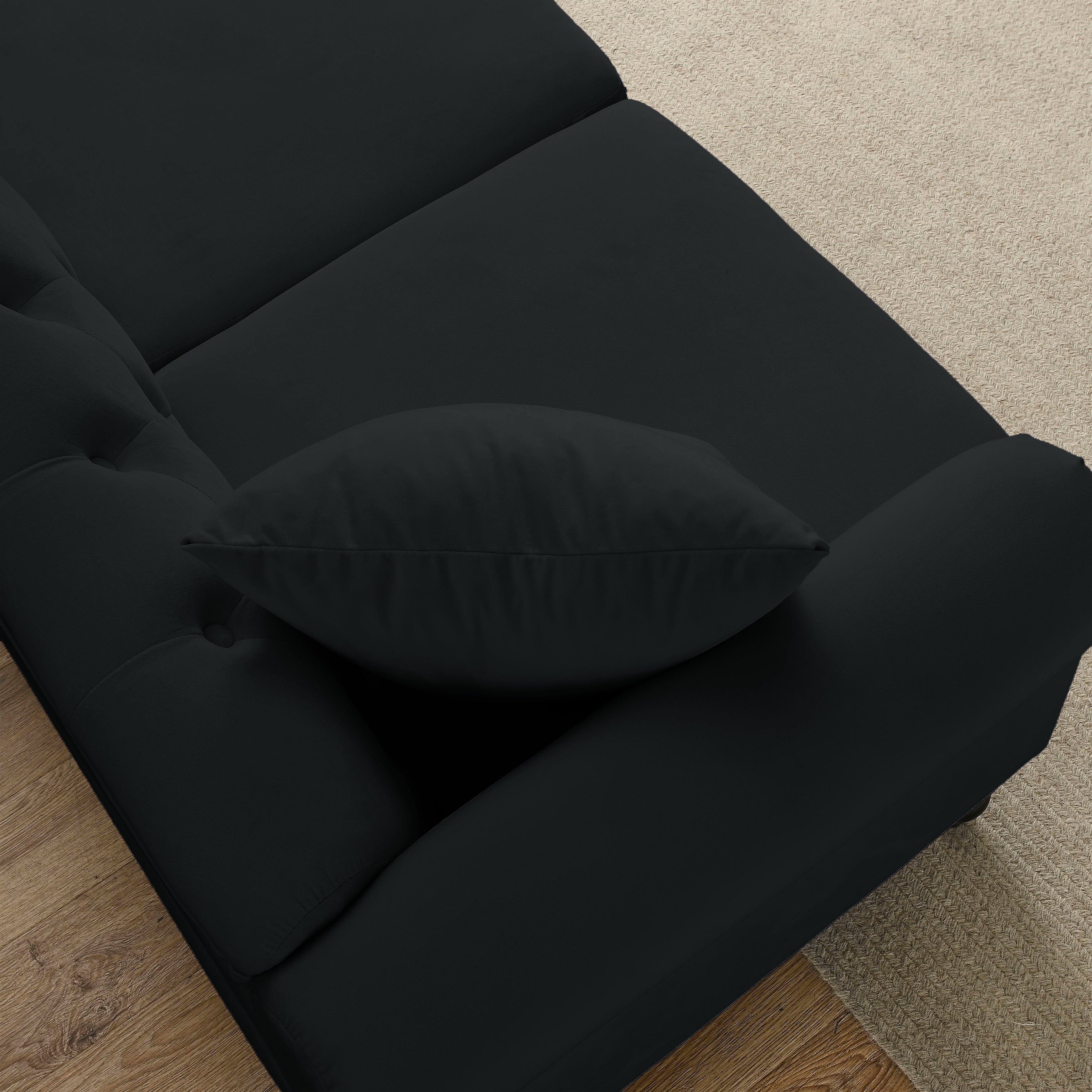 Black Velvet Chesterfield Sofa