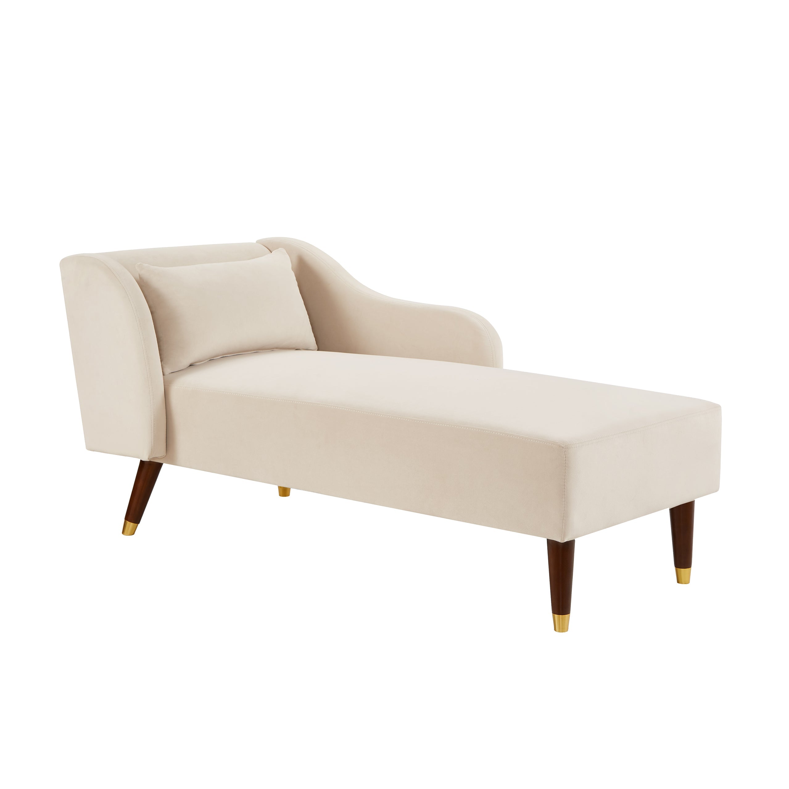 Modern Velvet Upholstered Chaise Lounge Chair