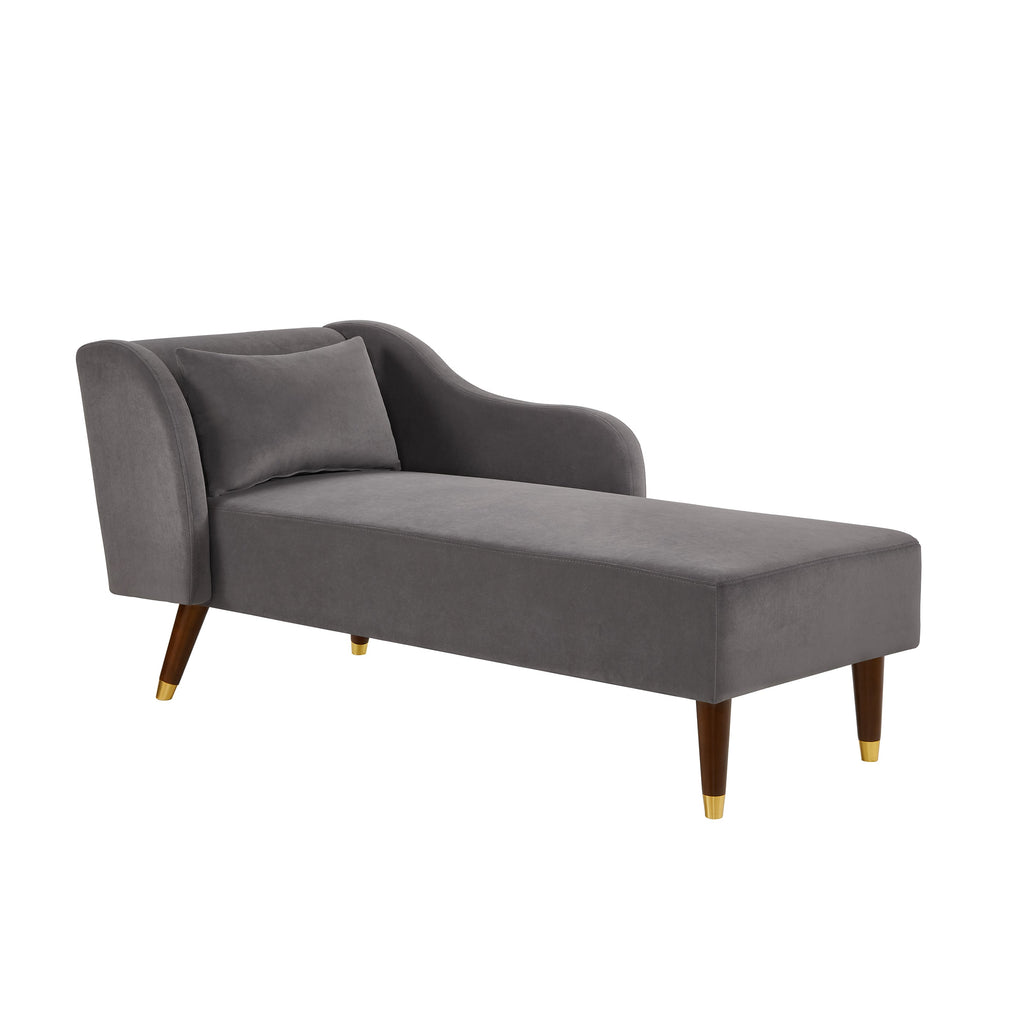 Modern Velvet Upholstered Chaise Lounge Chair