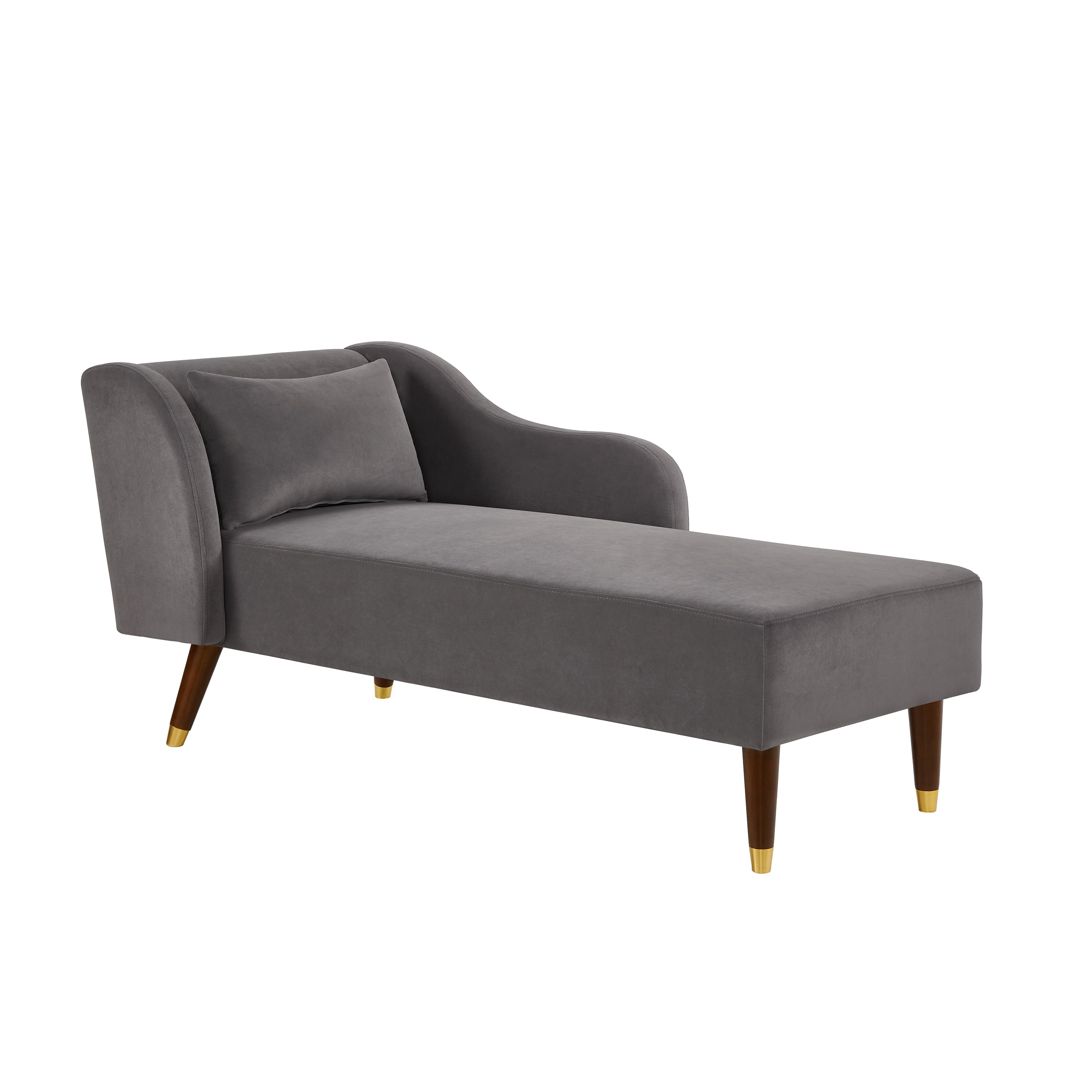 Modern Velvet Upholstered Chaise Lounge Chair