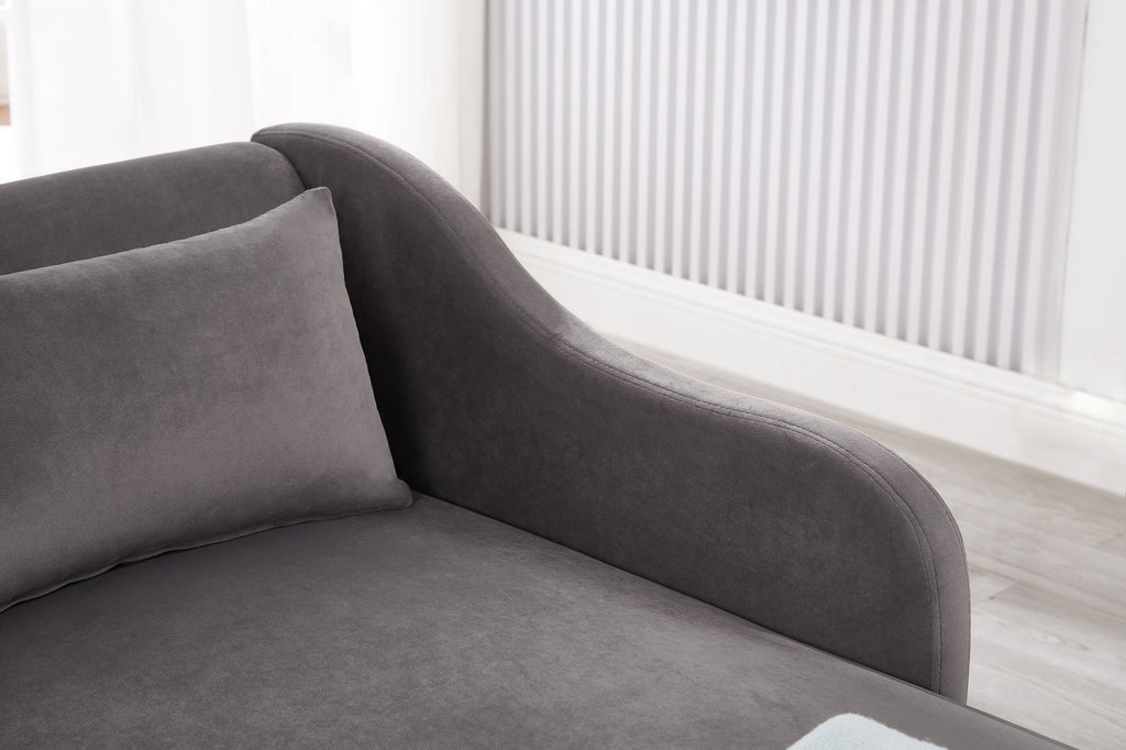Modern Velvet Upholstered Chaise Lounge Chair