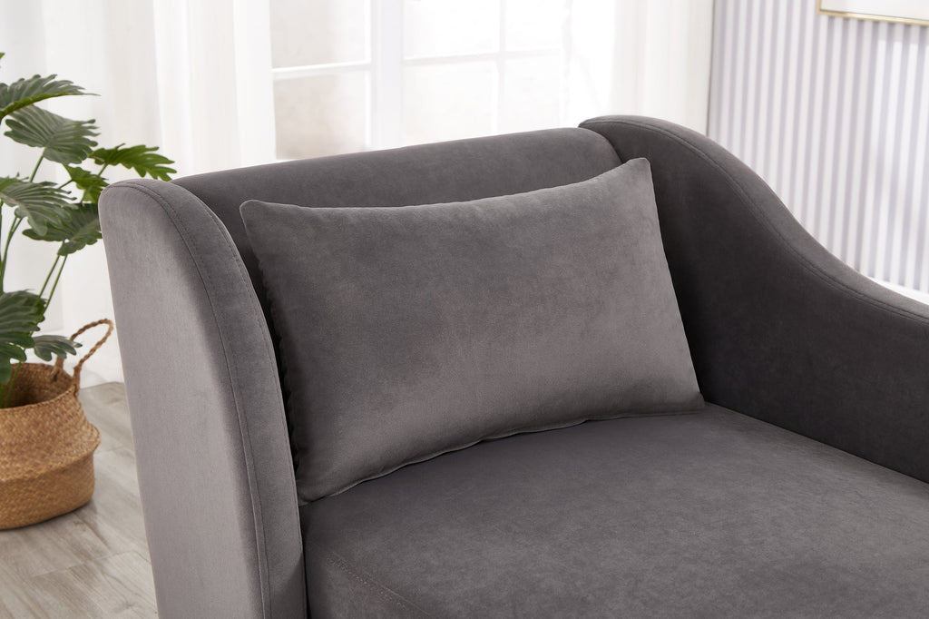 Modern Velvet Upholstered Chaise Lounge Chair