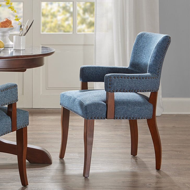 Dawson Arm Upholstered Nailhead Trim Dining Chair