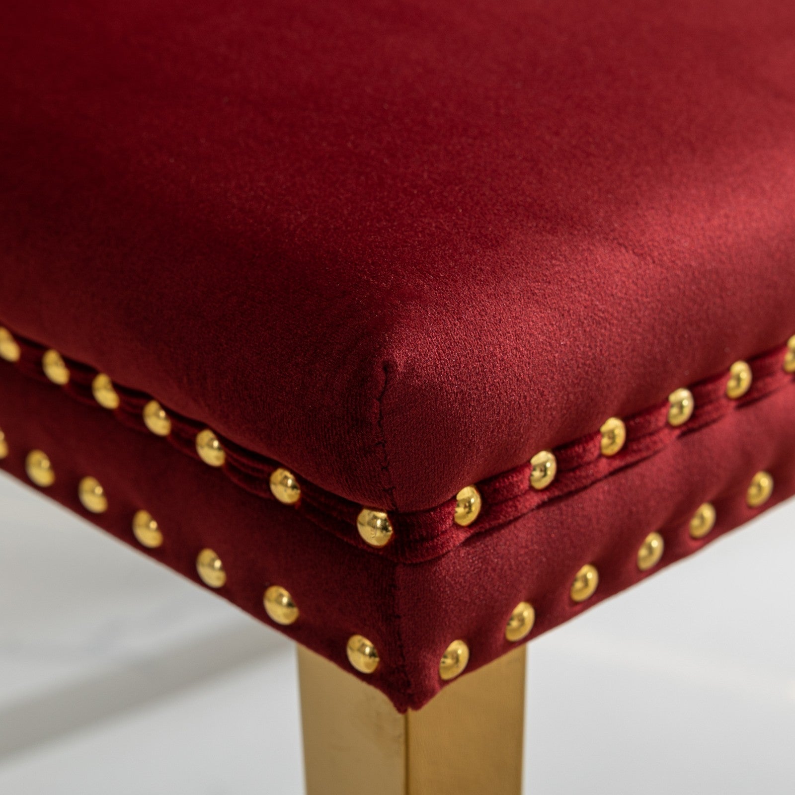 Rosewick Modern Tufted Velvet Solid Wood Upholstered Dining Chair with Gold Stainless Steel Plating Legs, Set of 2