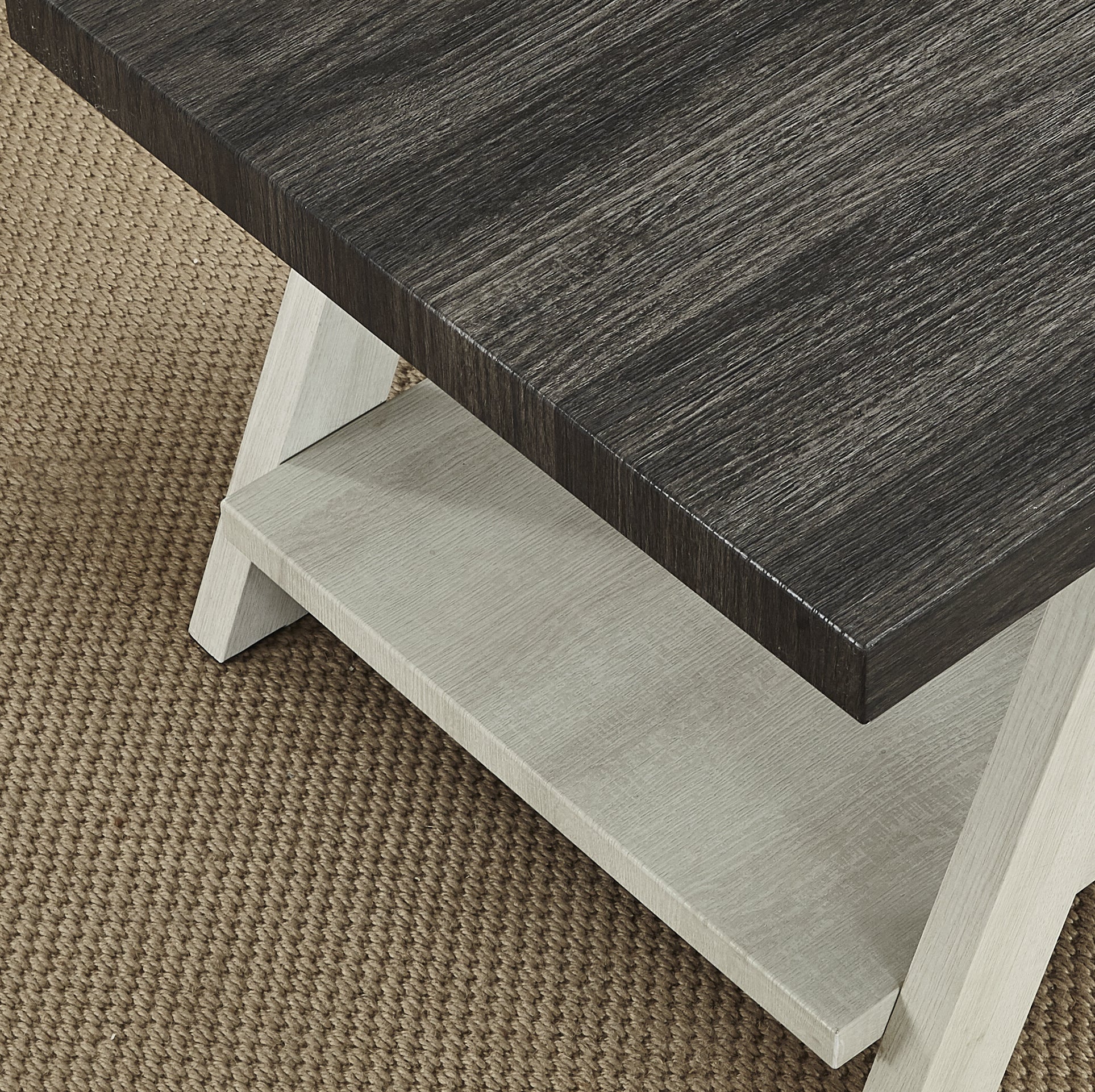 Athens Contemporary Two-Tone Wood Shelf Side Table