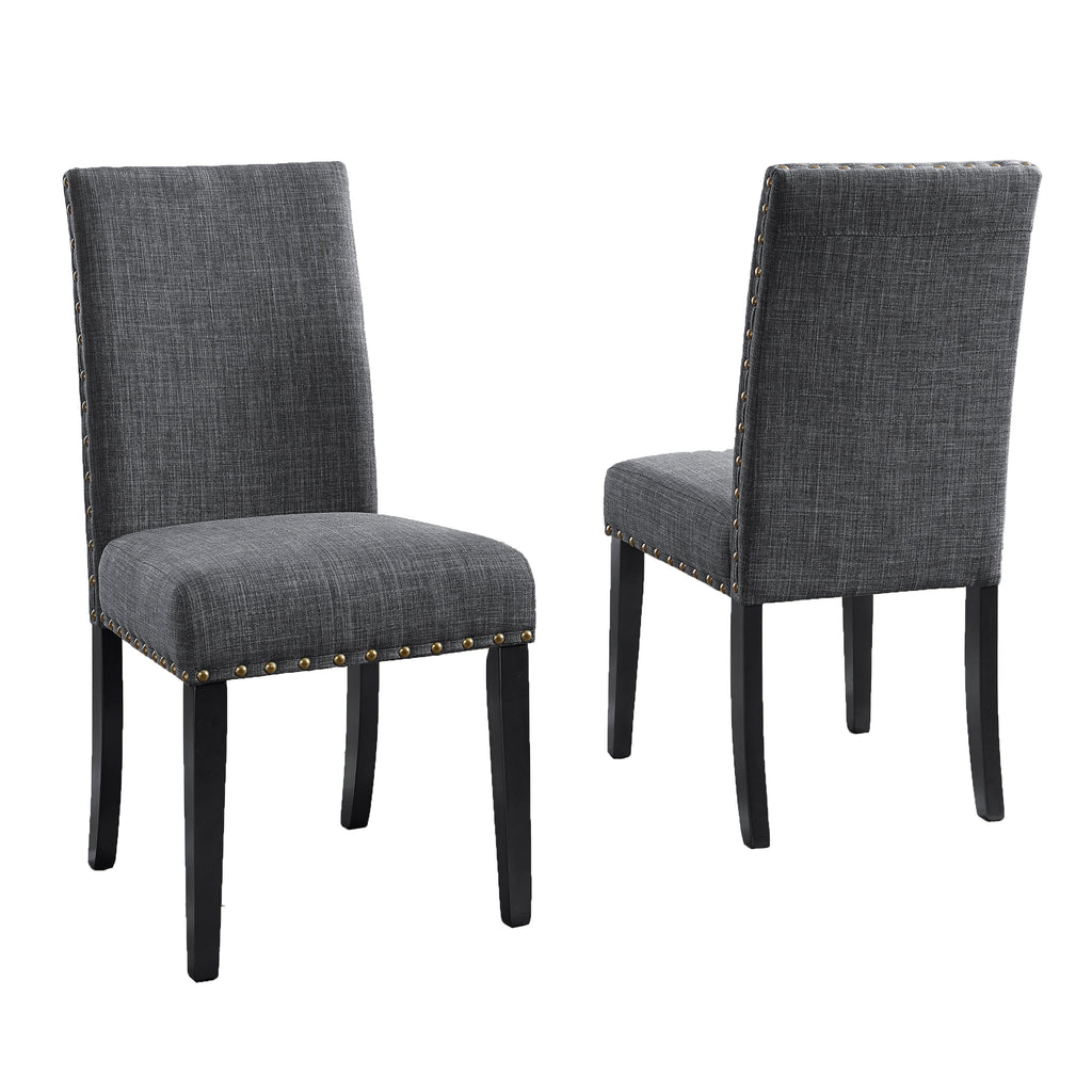 Eleanor Upholstered Dining Chairs with Nailhead Trim, Set of 2