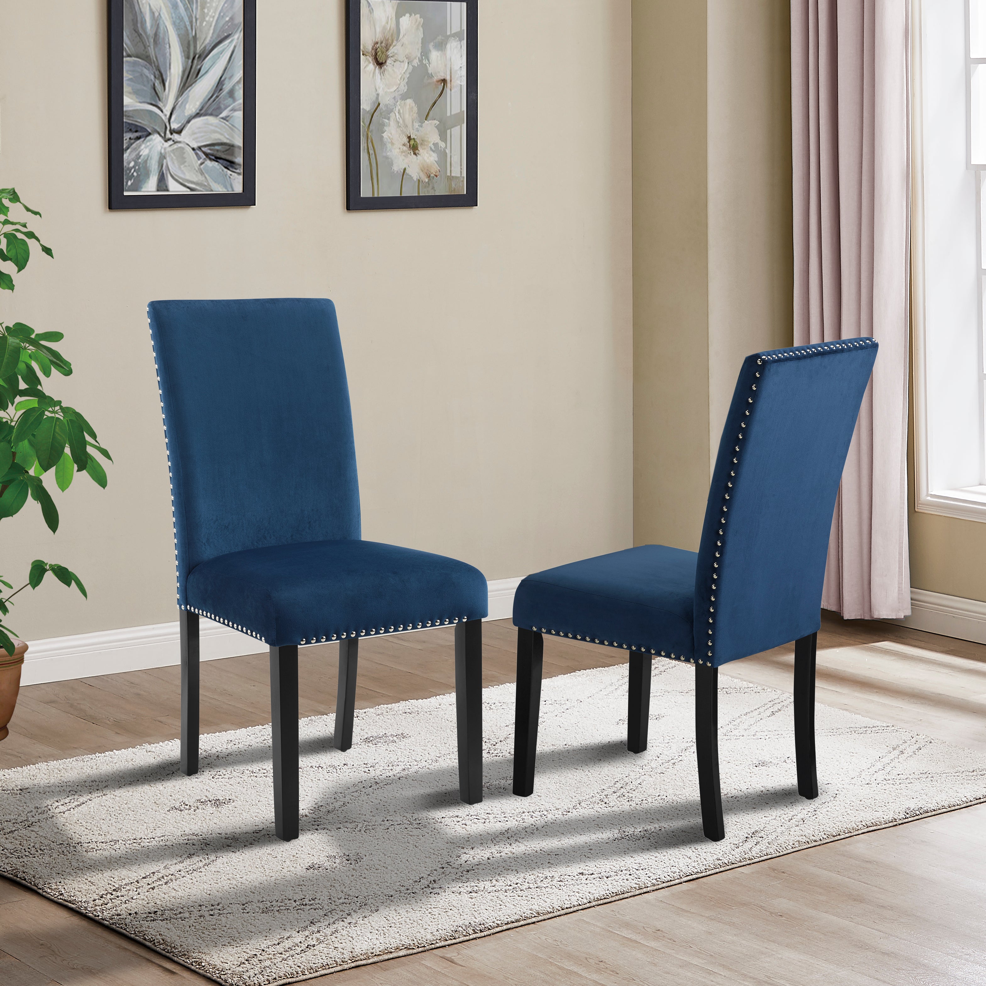 Eleanor Velvet Upholstered Dining Chairs, Set of 2