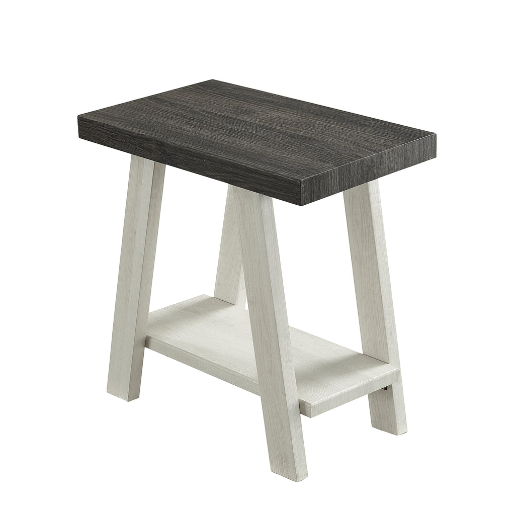 Athens Contemporary Two-Tone Wood Shelf Side Table