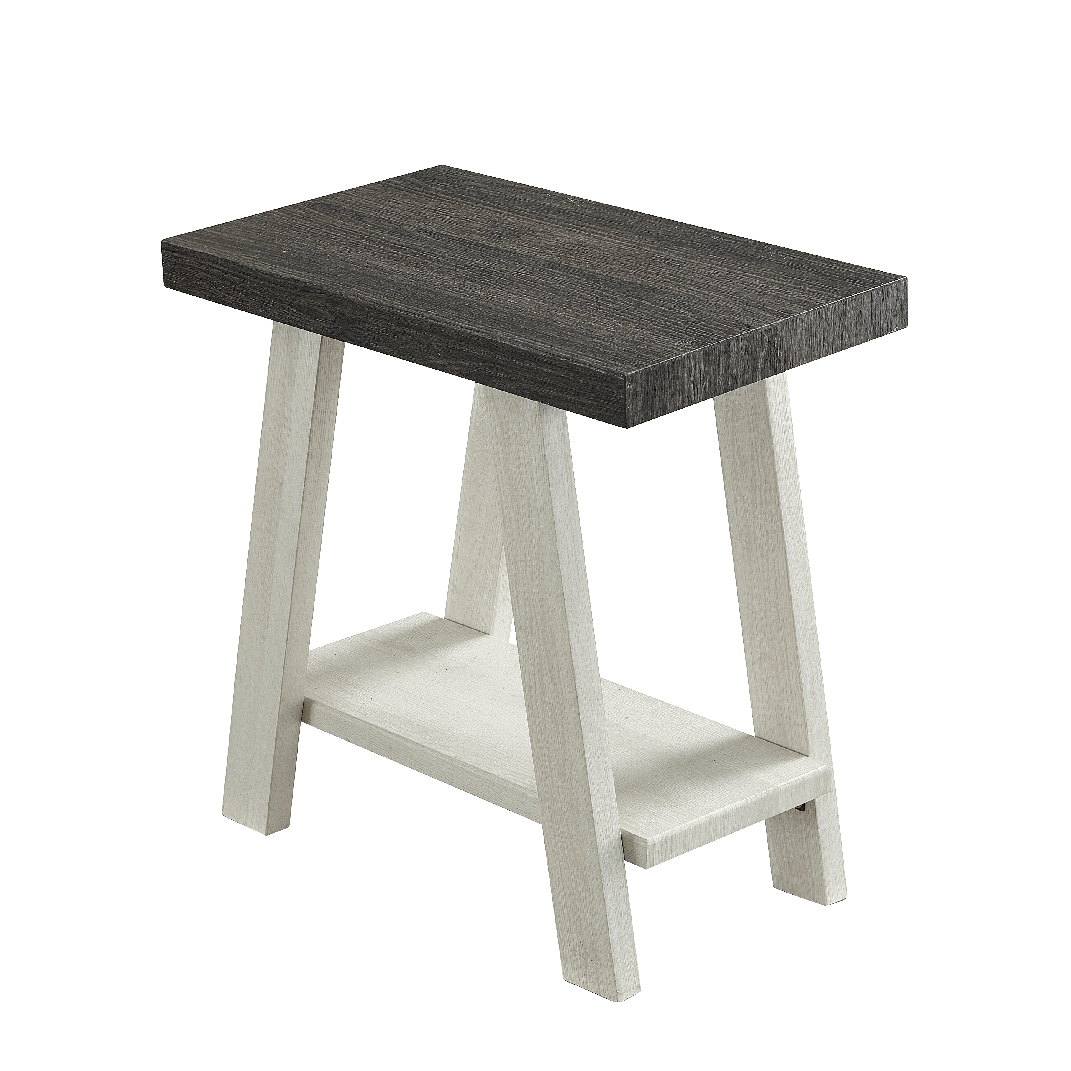 Athens Contemporary Two-Tone Wood Shelf Side Table