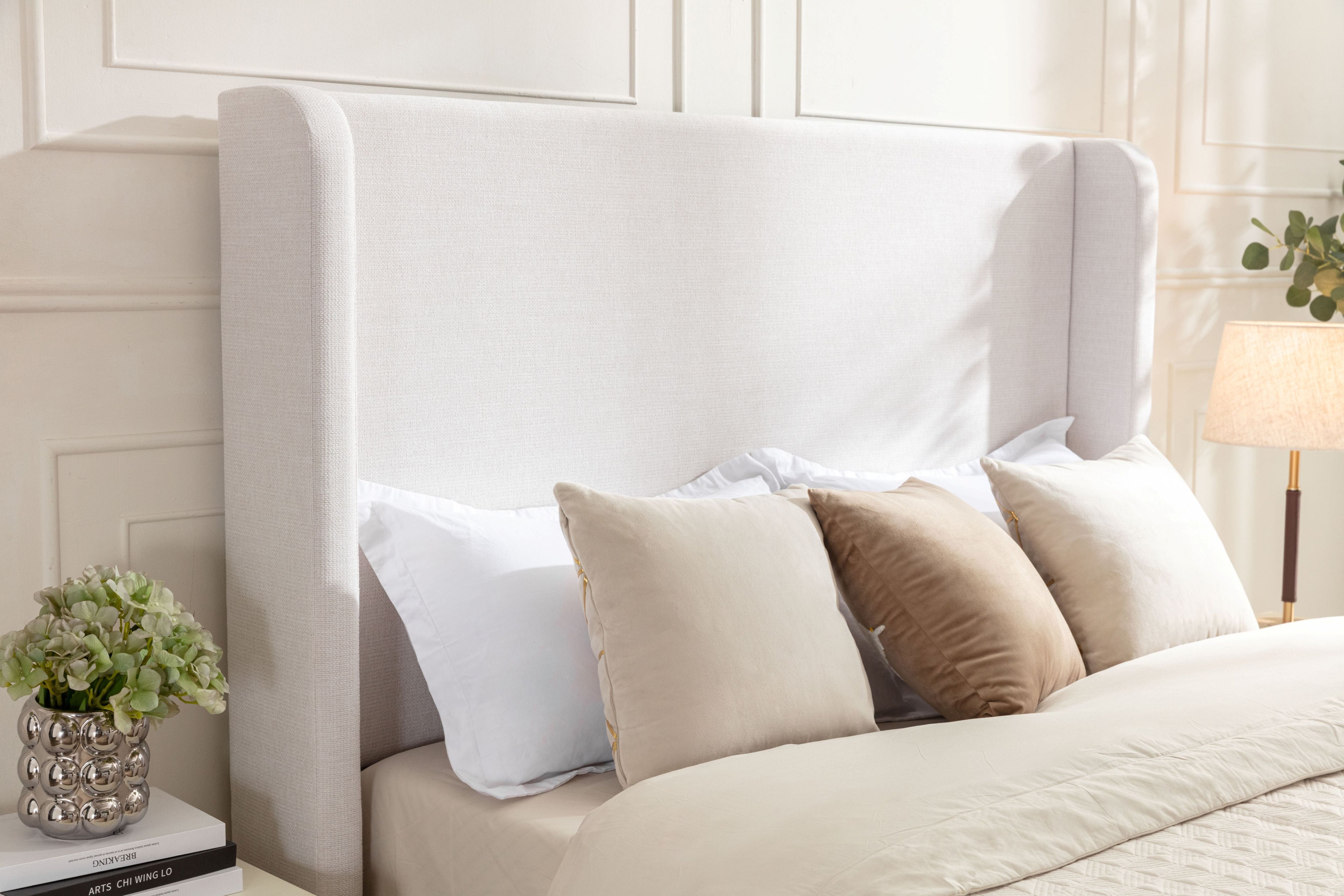 Hayden Upholstered Wingback Bed