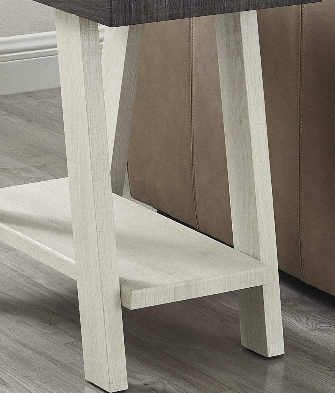 Athens Contemporary Two-Tone Wood Shelf Side Table