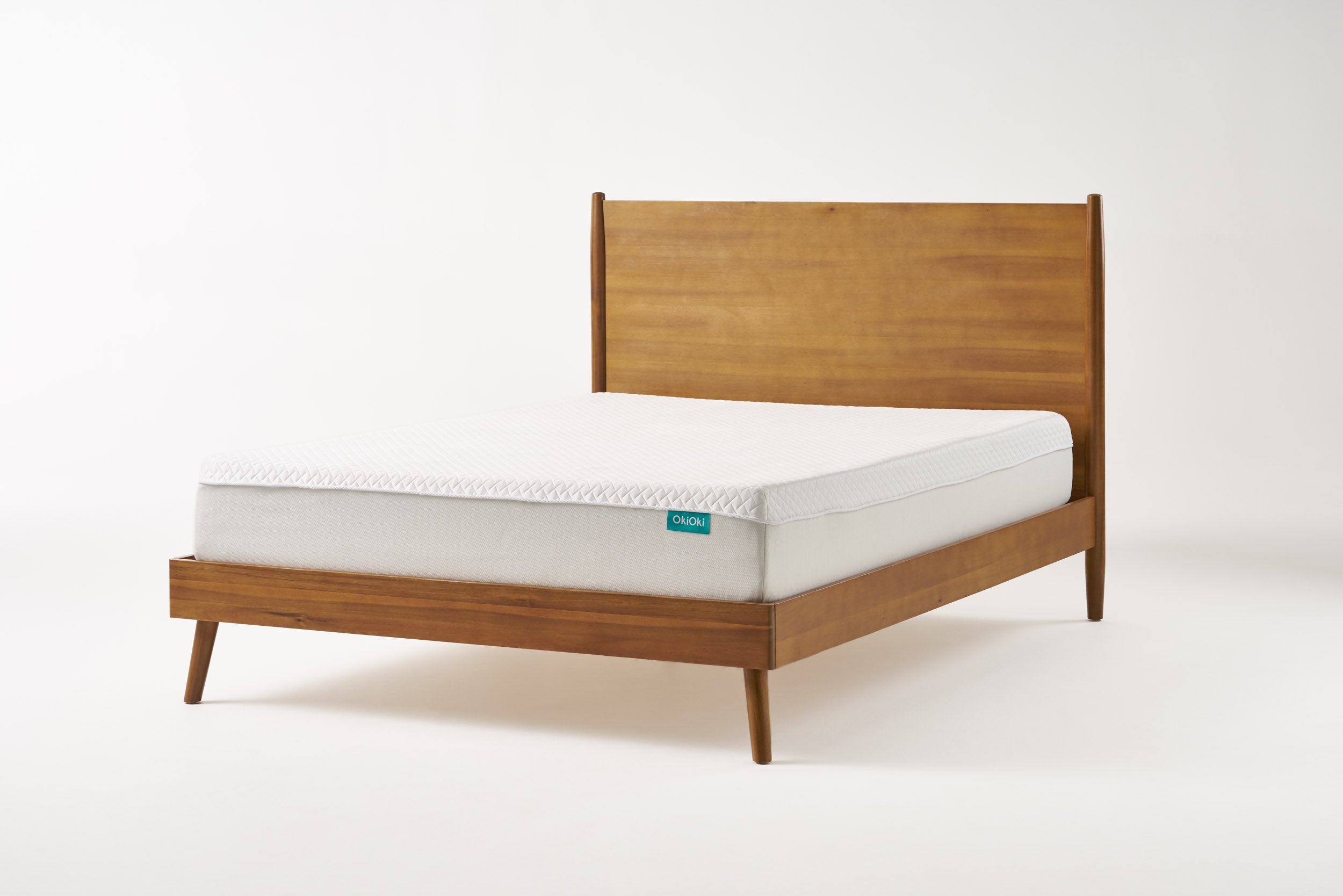 Oki Oki Mid-Century Modern Wooden Bed