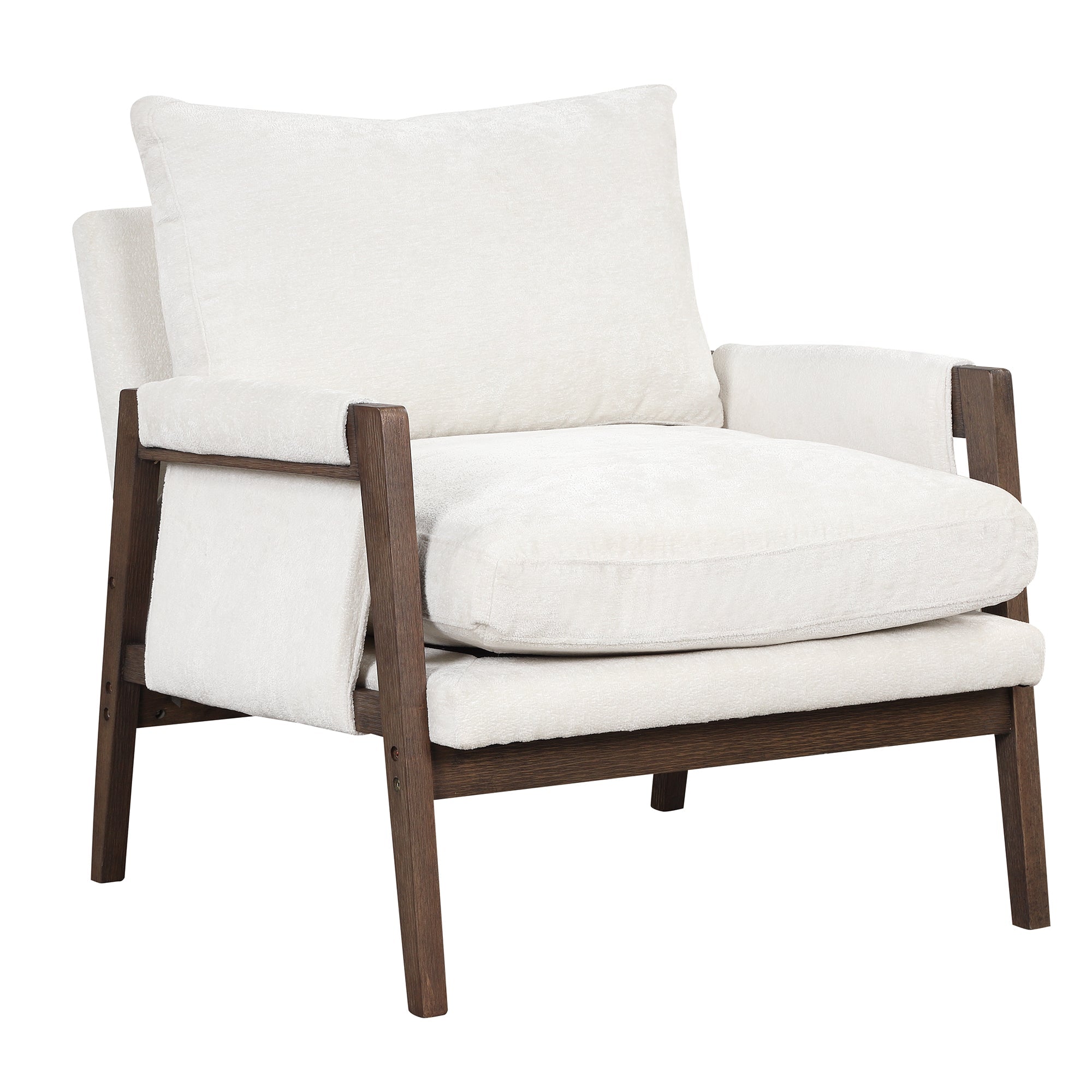 Kelly Modern Wood Frame Velvet Accent Chair