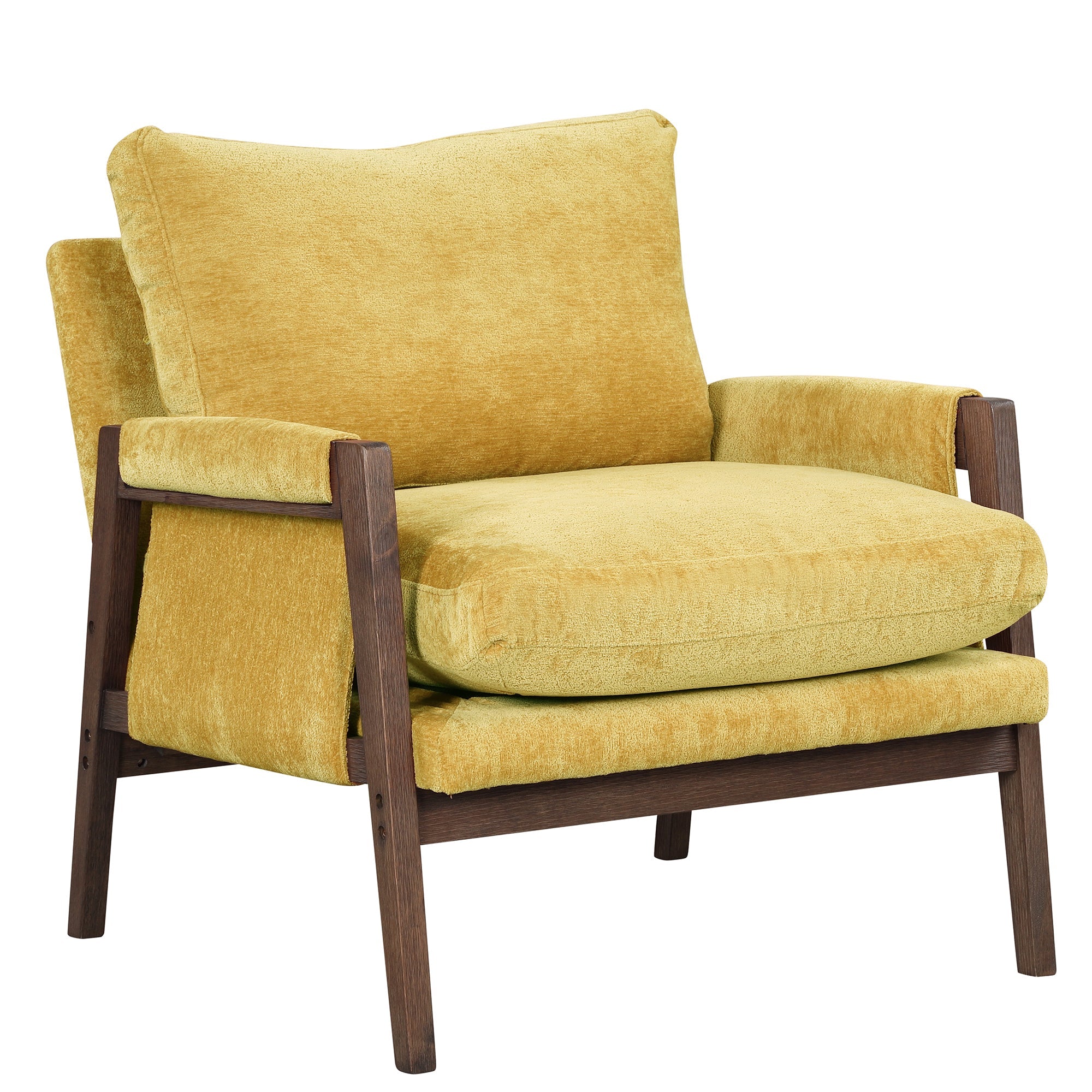 Kelly Modern Wood Frame Velvet Accent Chair