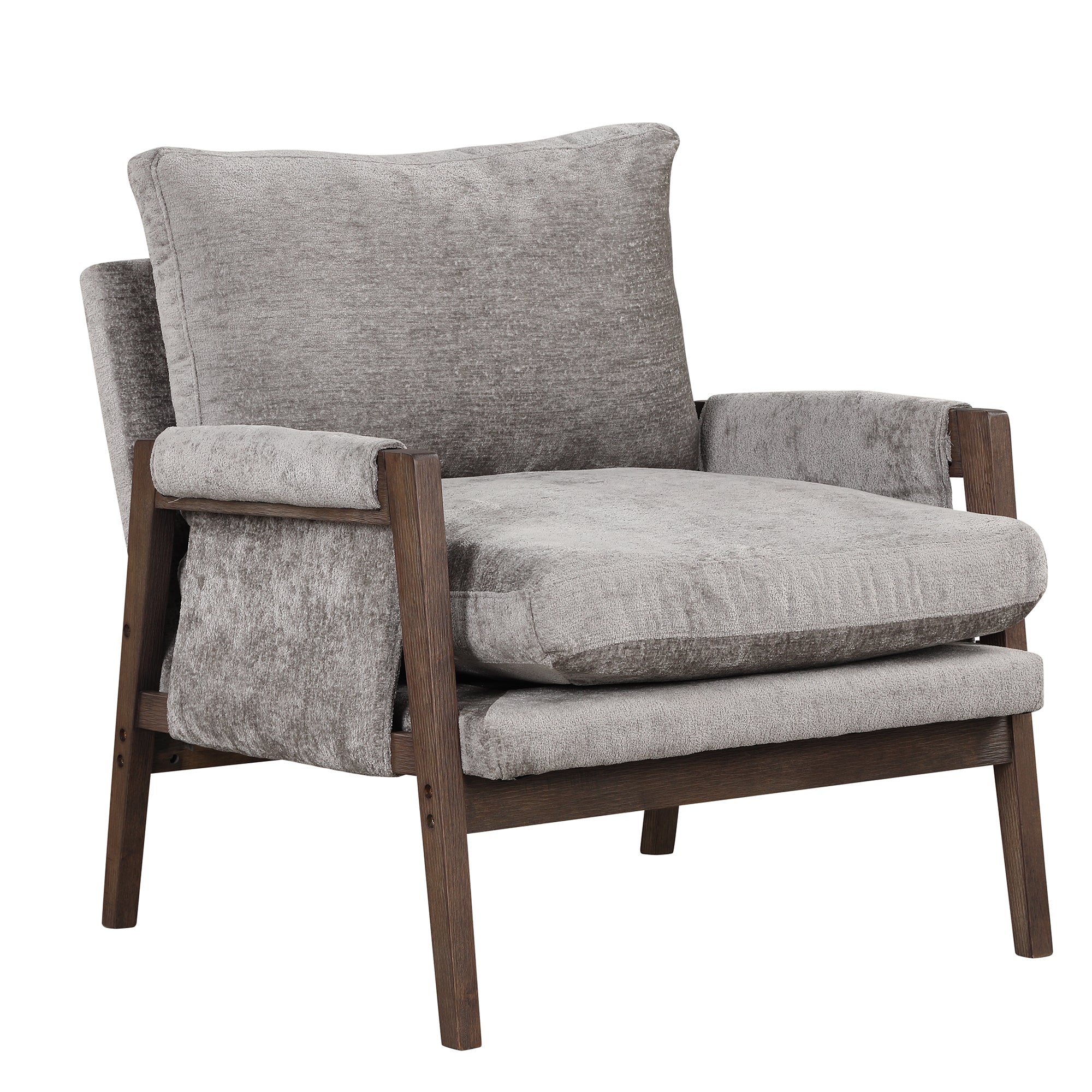 Kelly Modern Wood Frame Velvet Accent Chair