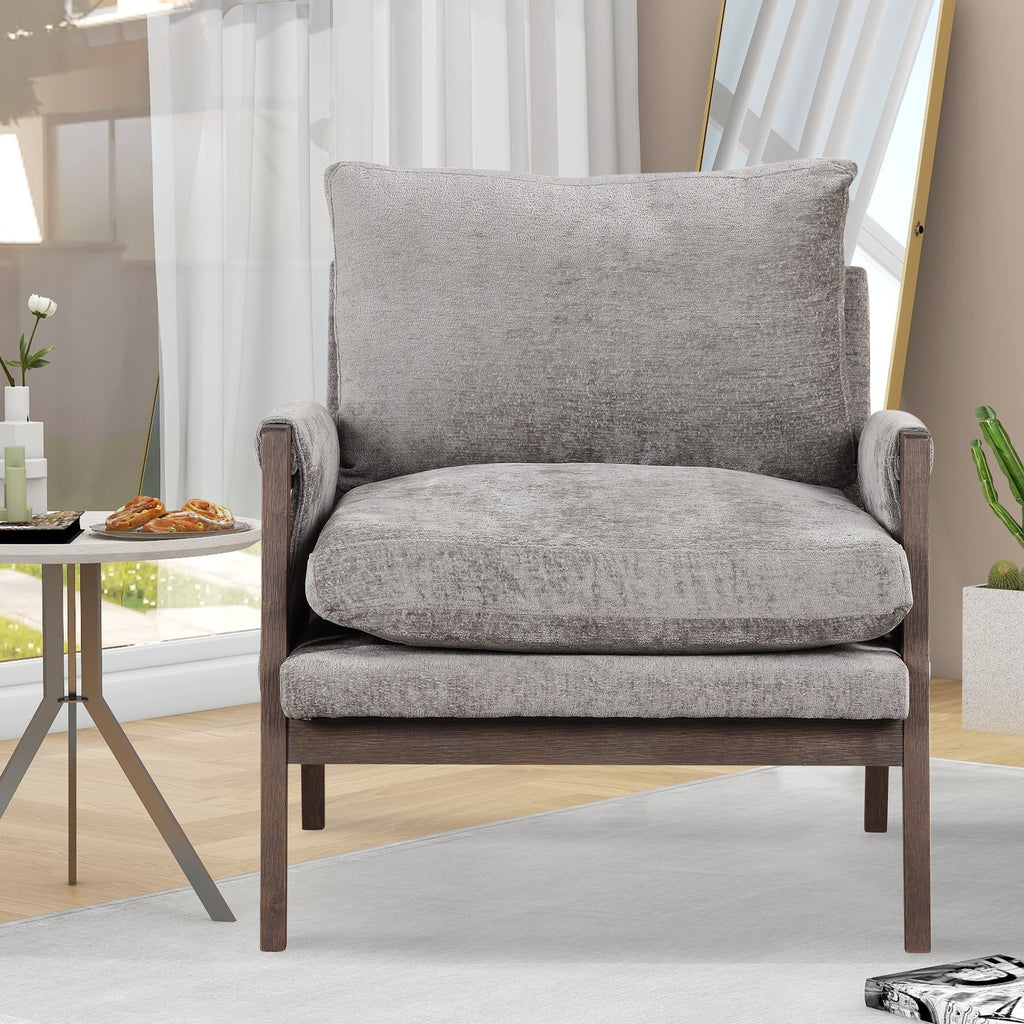 Kelly Modern Wood Frame Velvet Accent Chair