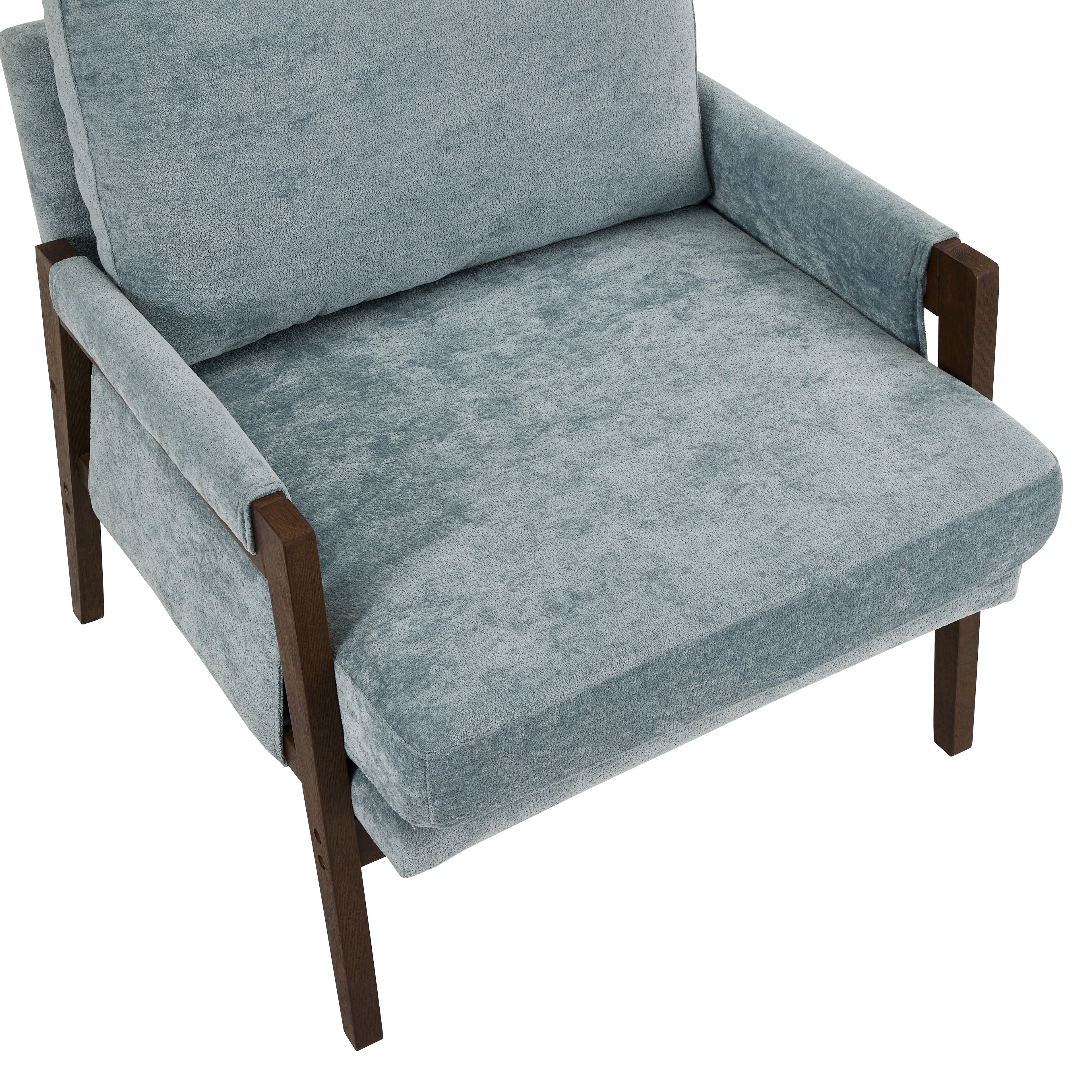 Kelly Modern Wood Frame Velvet Accent Chair