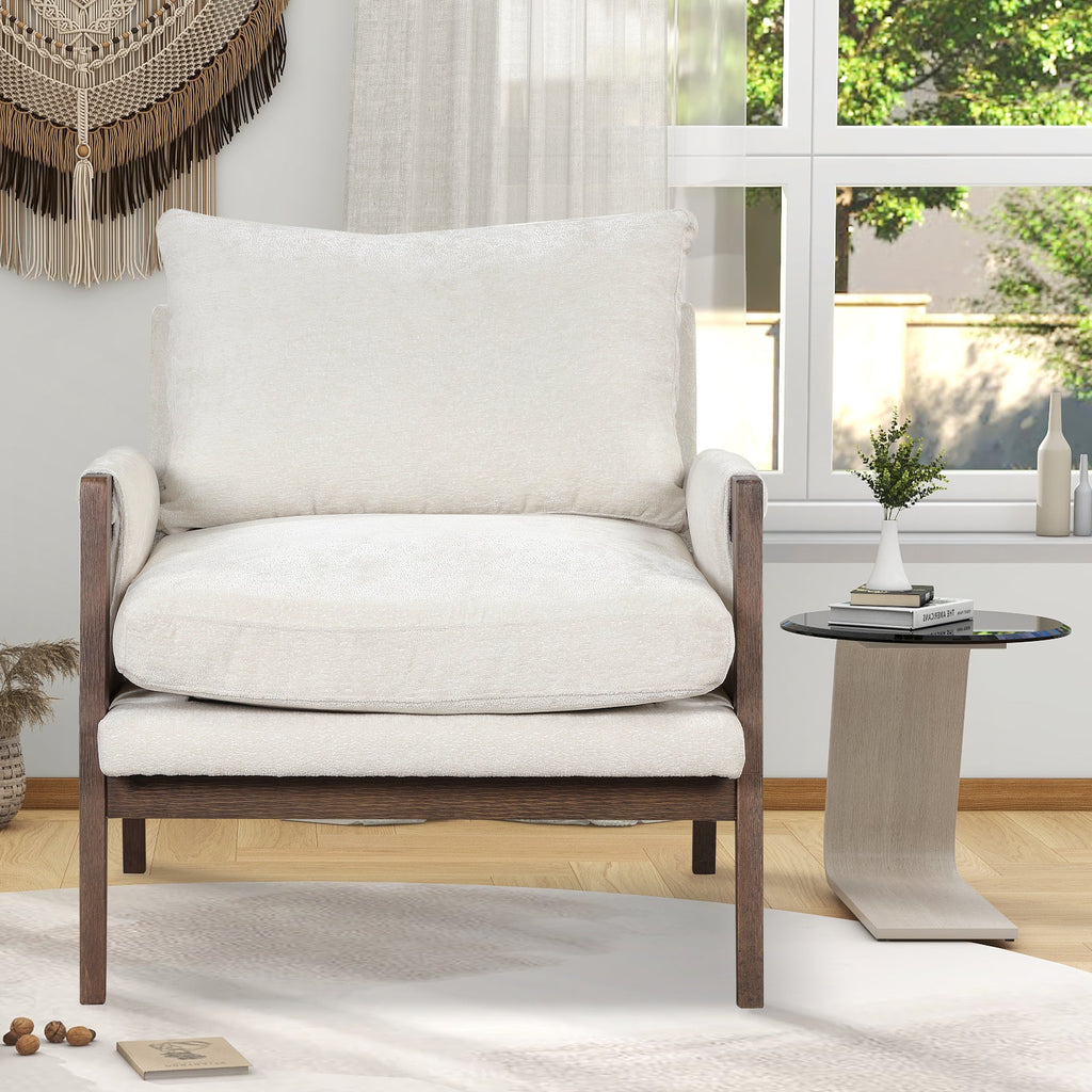Kelly Modern Wood Frame Velvet Accent Chair