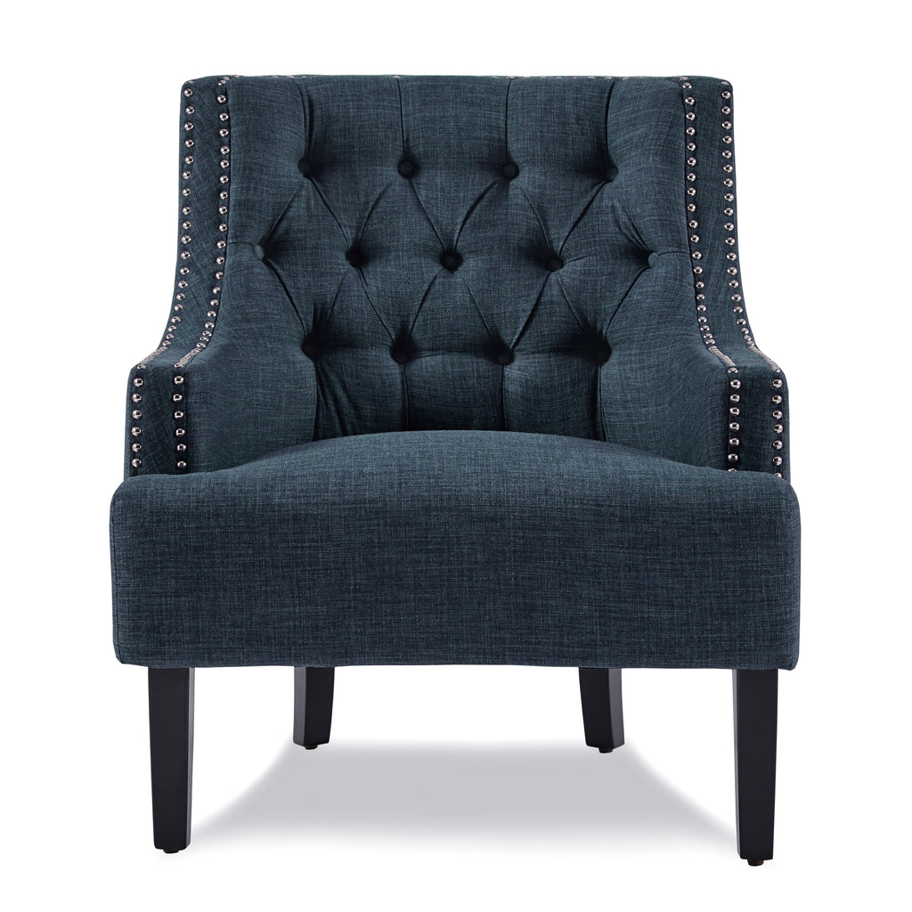 Button Tufted Sloped Arm Accent Chair