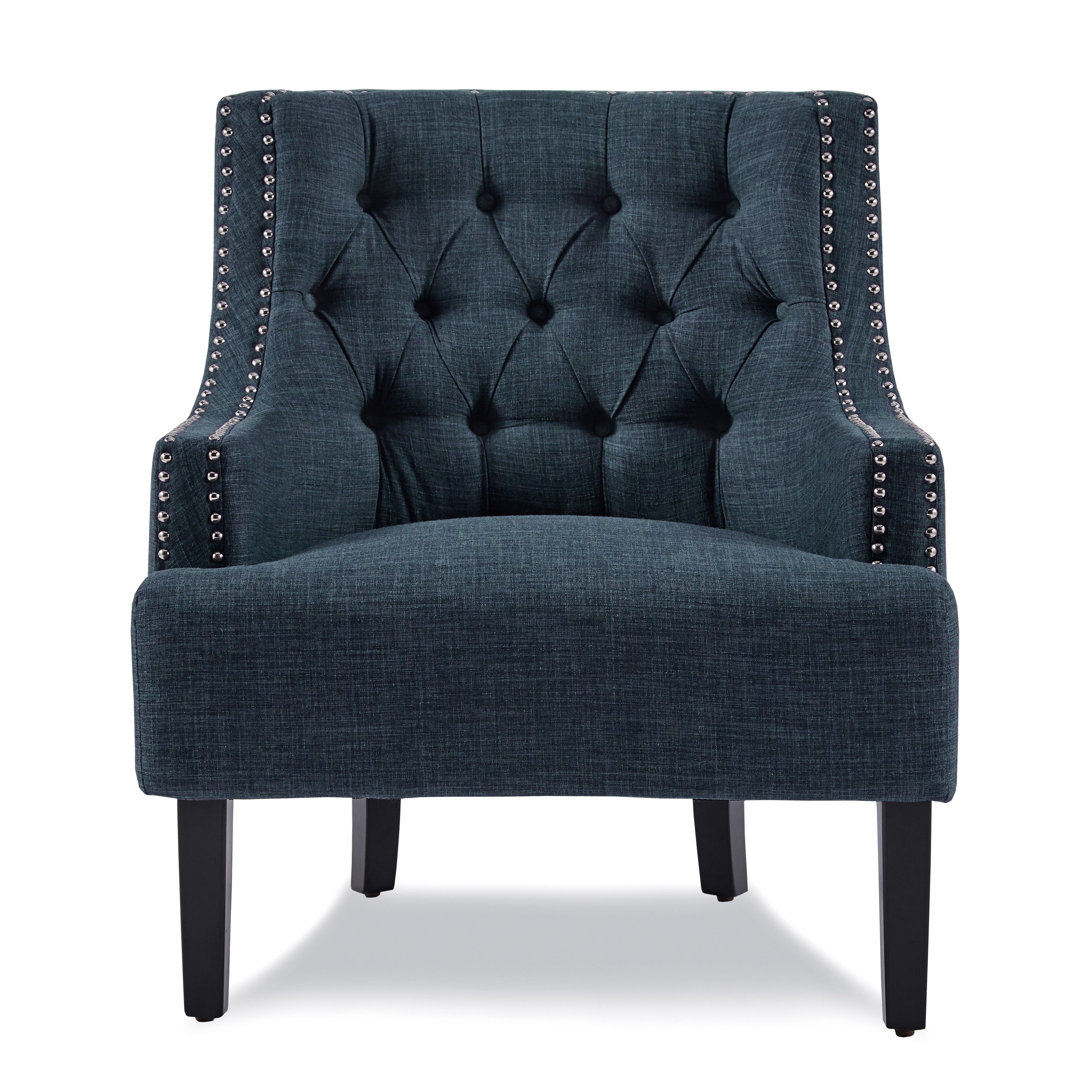 Button Tufted Sloped Arm Accent Chair