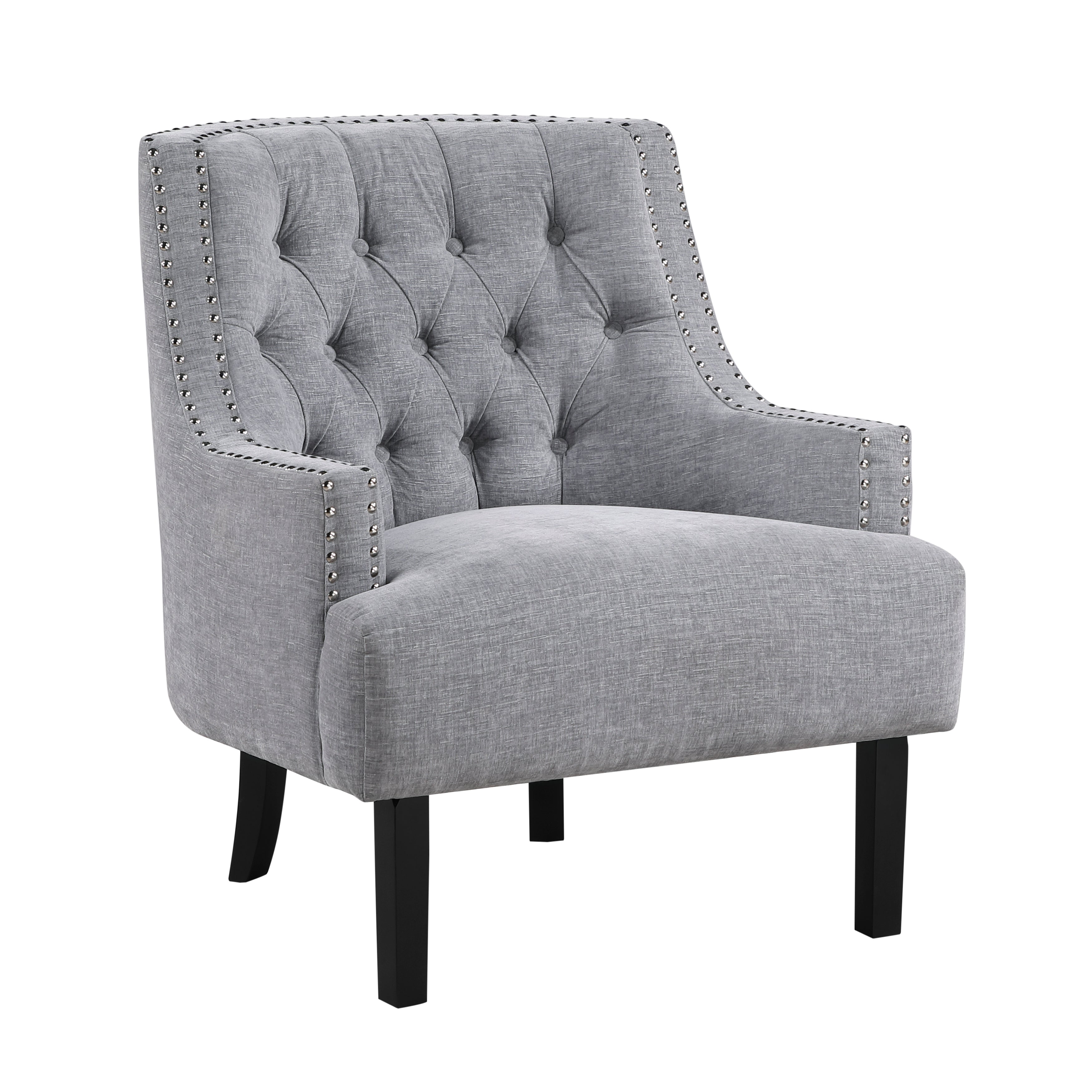 Button Tufted Sloped Arm Accent Chair