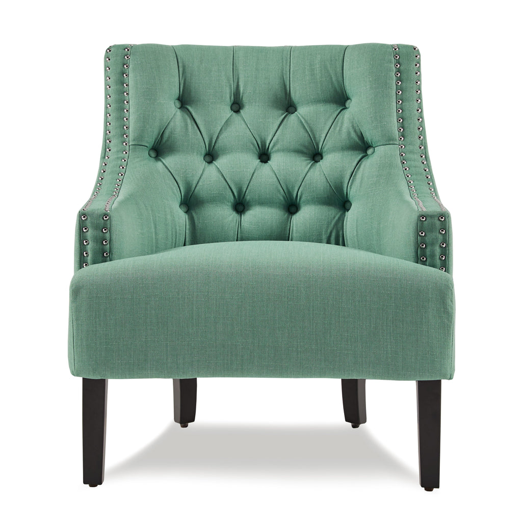 Button Tufted Sloped Arm Accent Chair