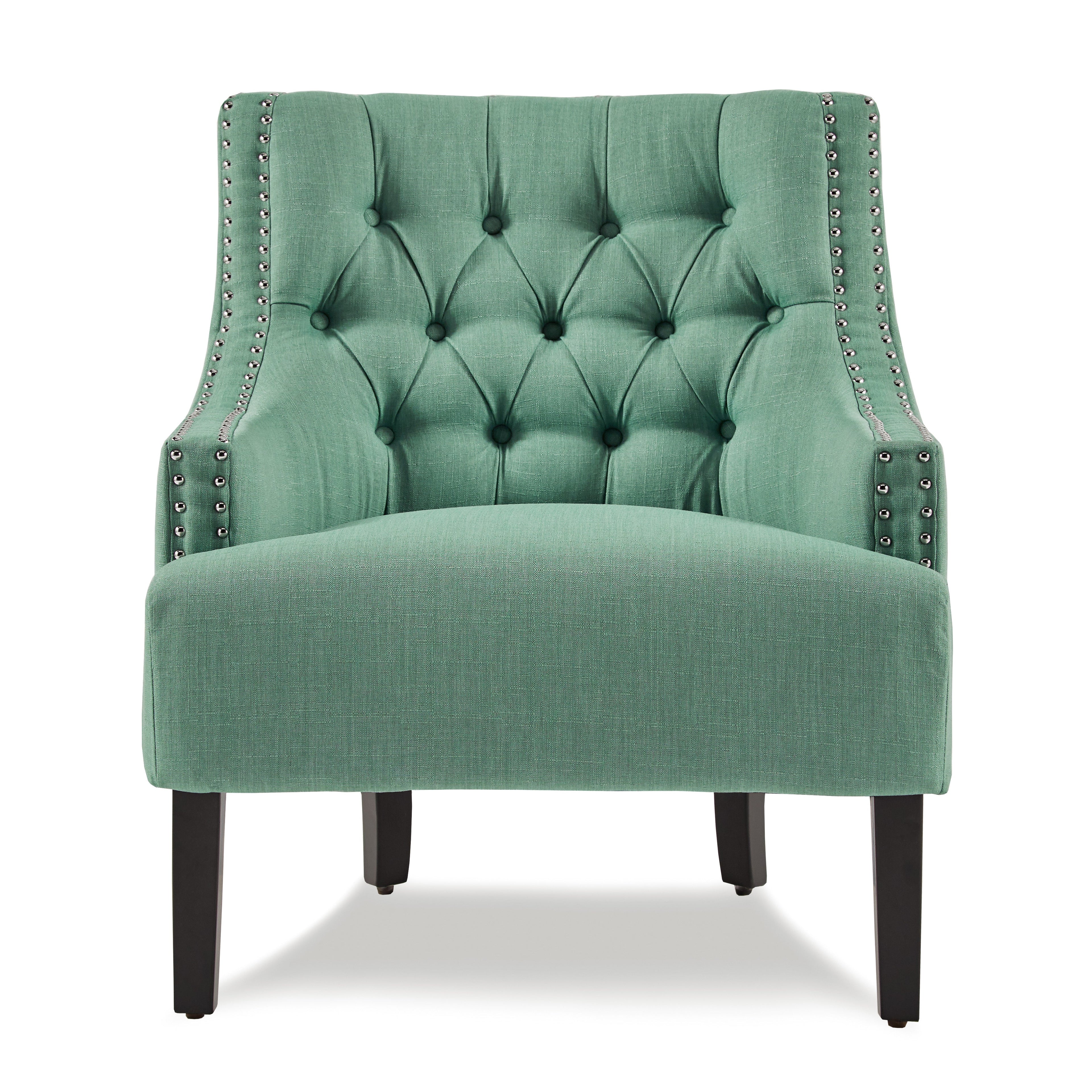 Button Tufted Sloped Arm Accent Chair