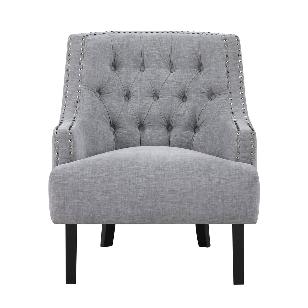 Button Tufted Sloped Arm Accent Chair