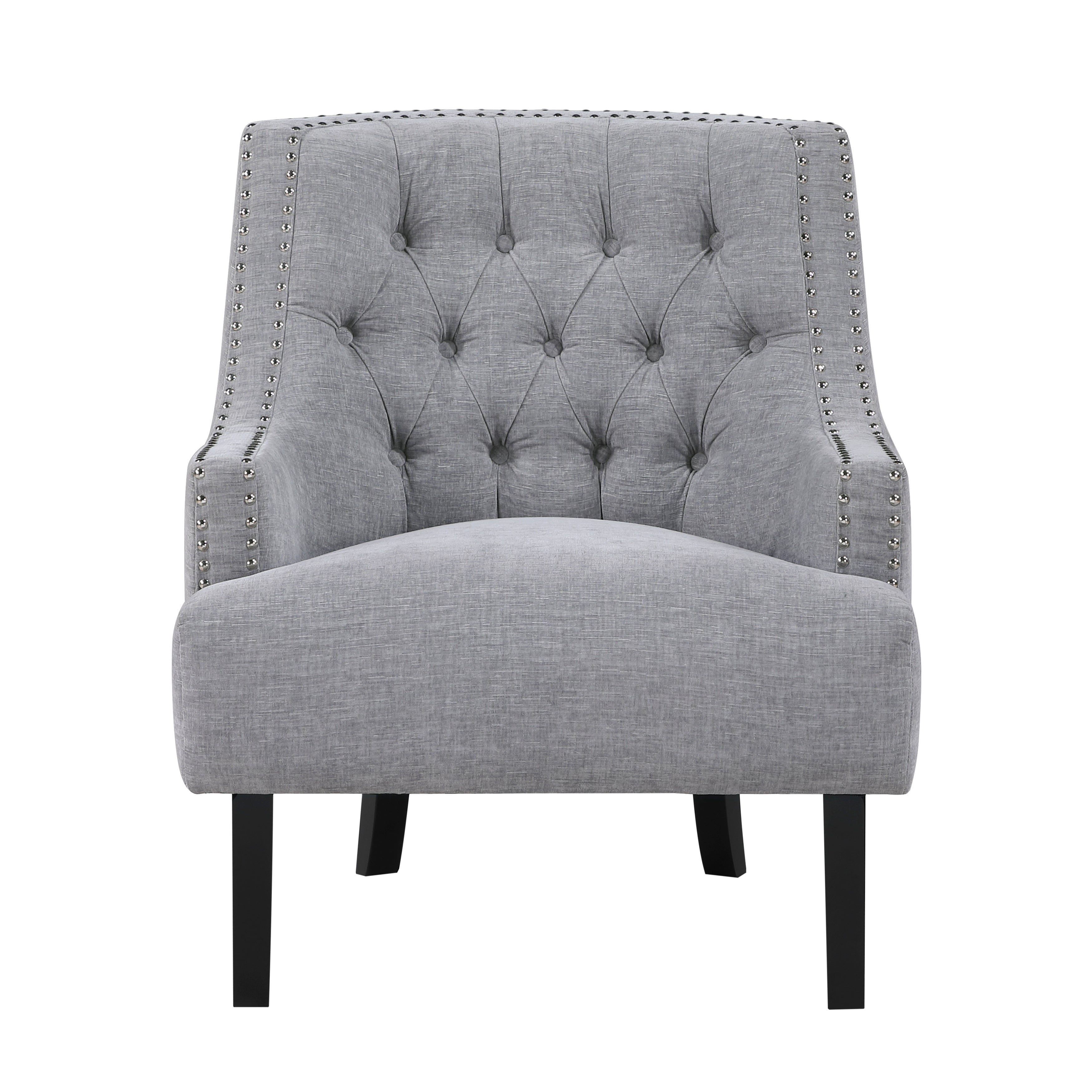 Button Tufted Sloped Arm Accent Chair