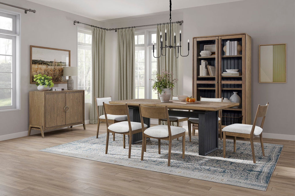 Double Pedestal Table In Latte Finish