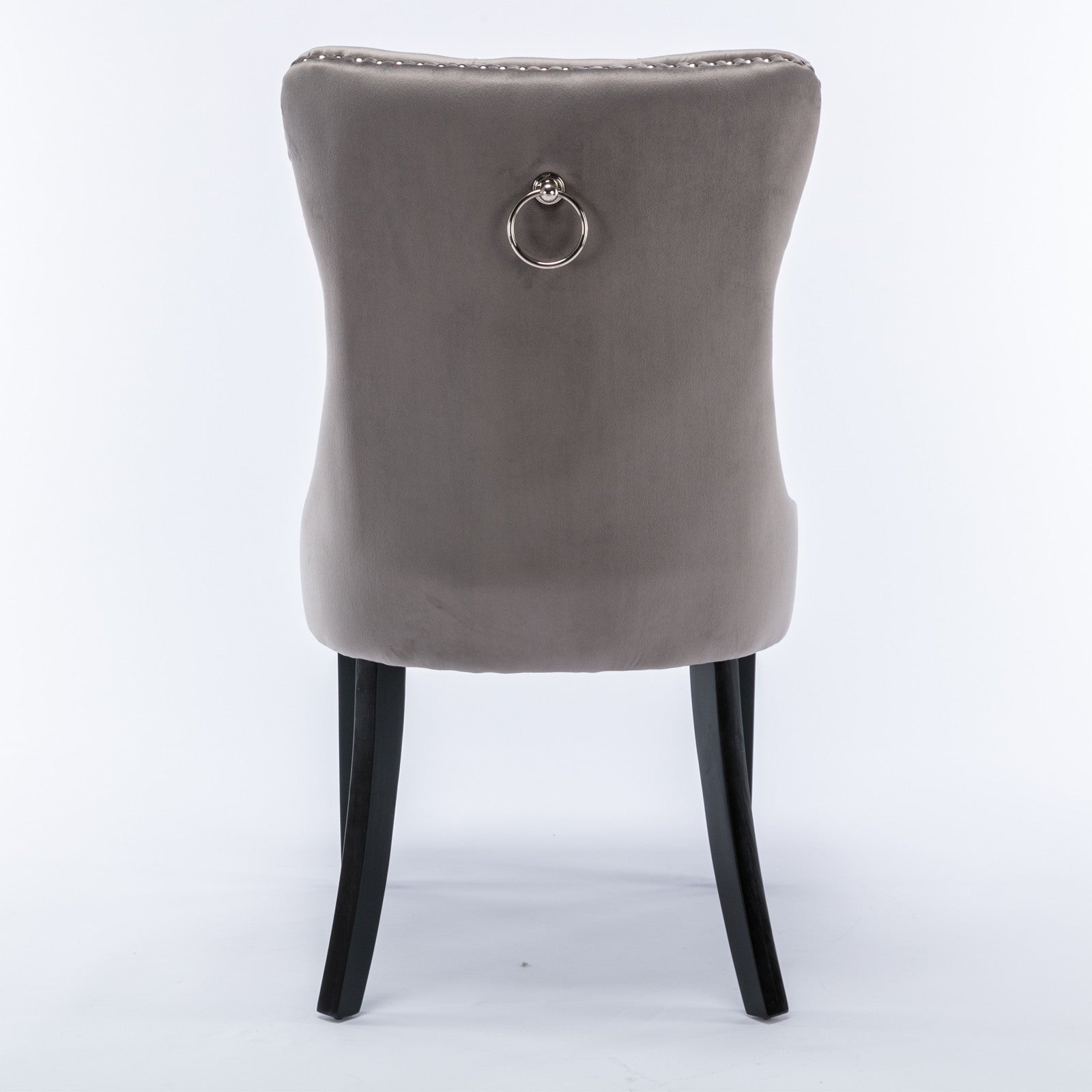 Rosewick Modern Tufted Velvet Nailhead Trim Solid Wood Upholstered Dining Chair with Wood Legs, Set of 2