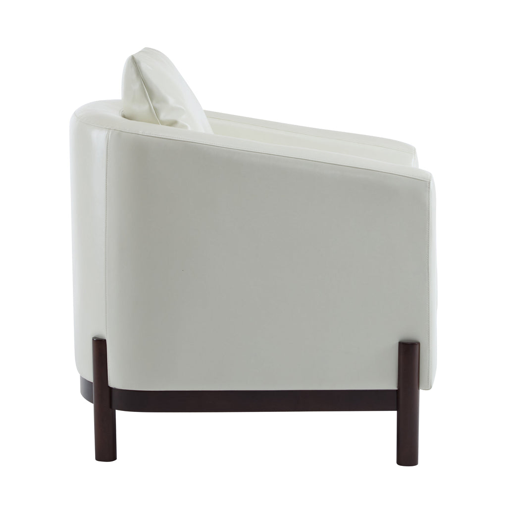 Faux Leather Barrel Club Accent Chair