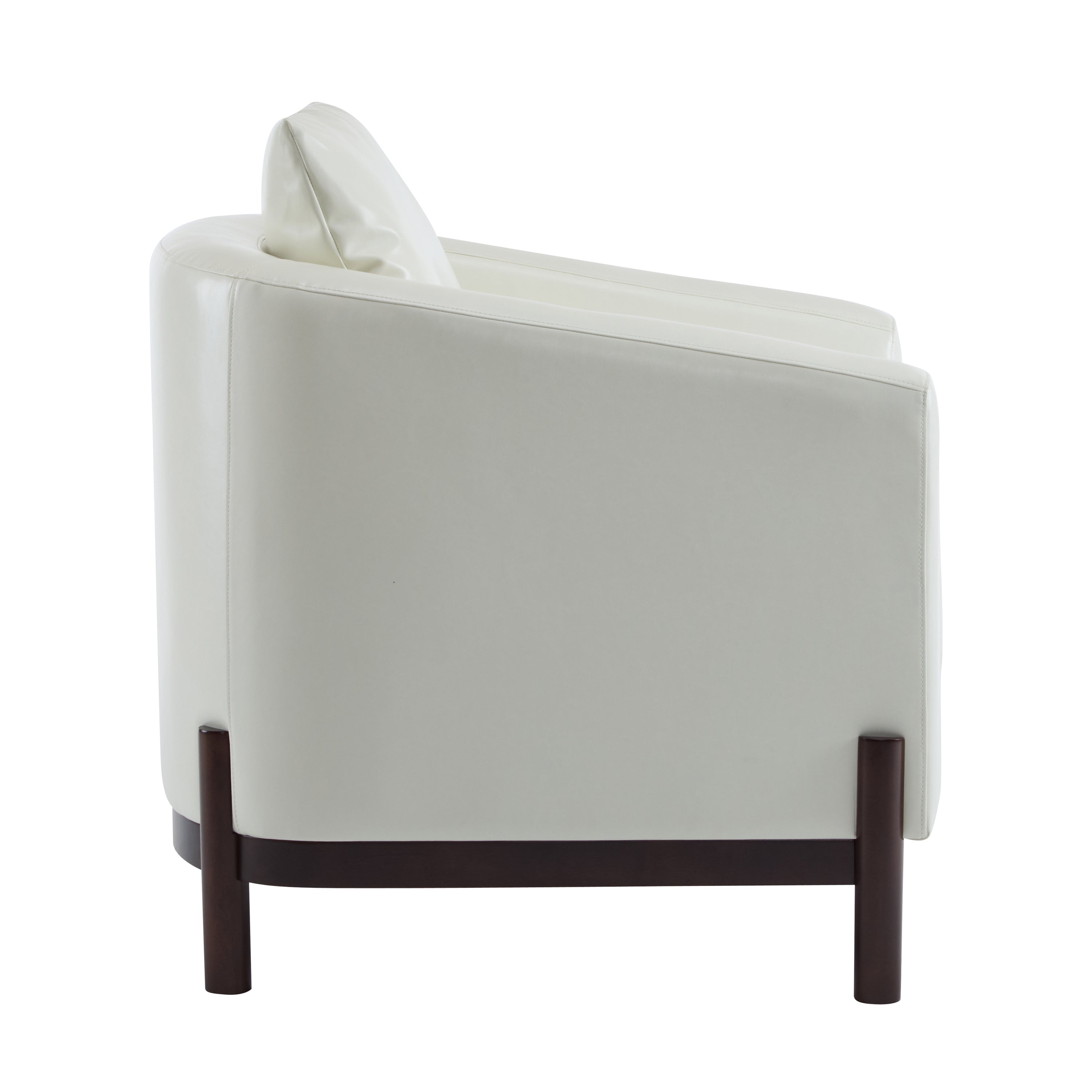 Faux Leather Barrel Club Accent Chair