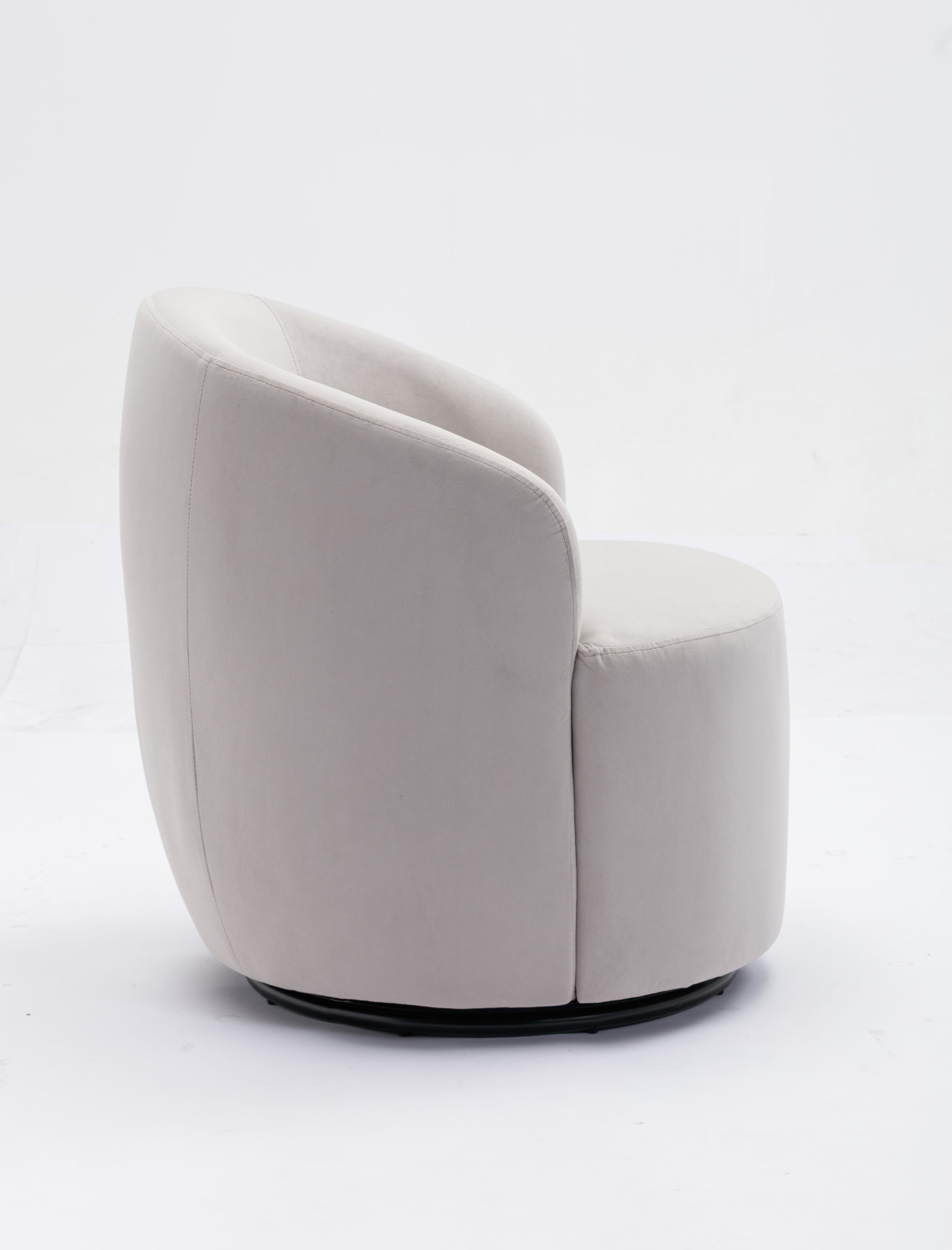 Velvet Fabric Swivel Barrel Accent Chair