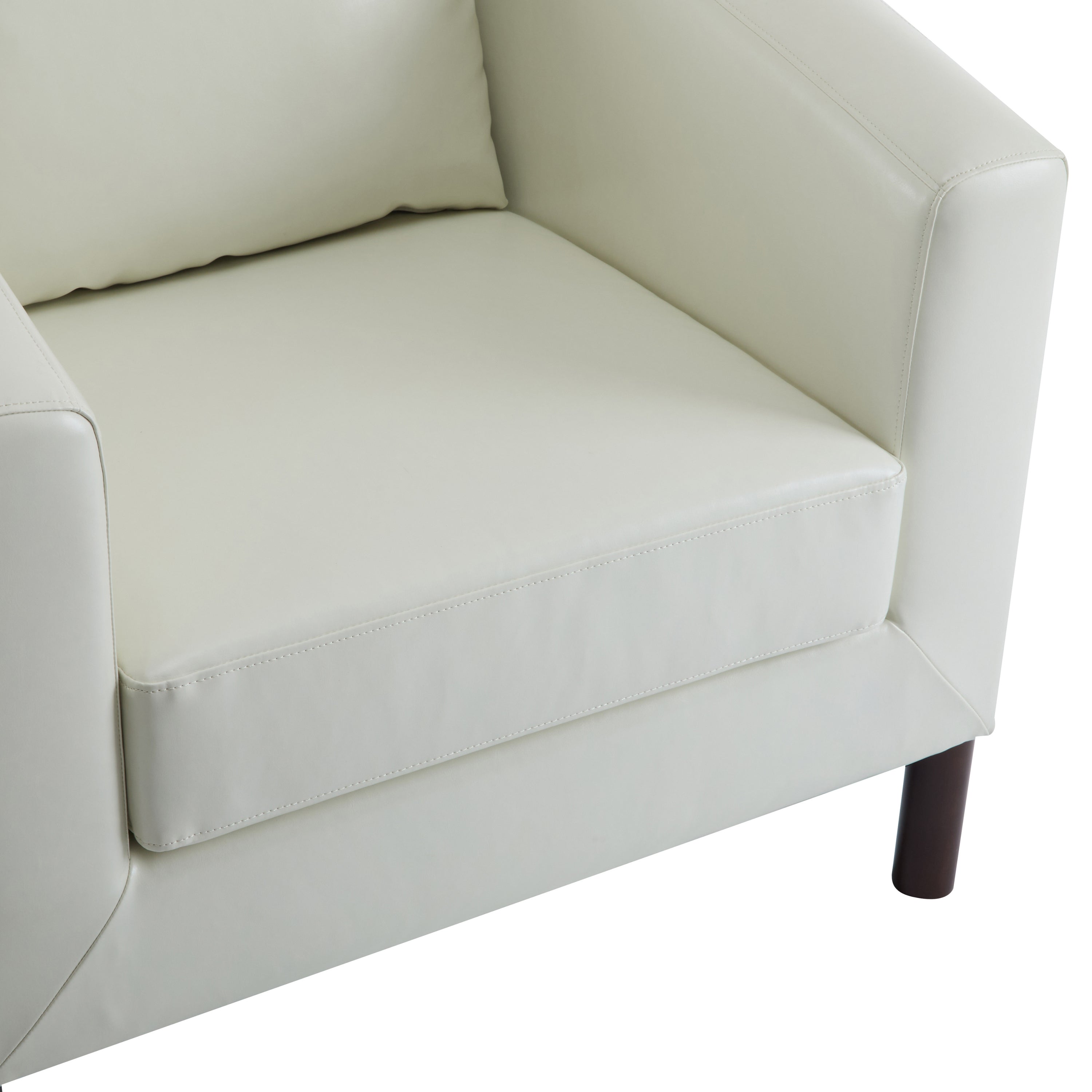 Faux Leather Barrel Club Accent Chair