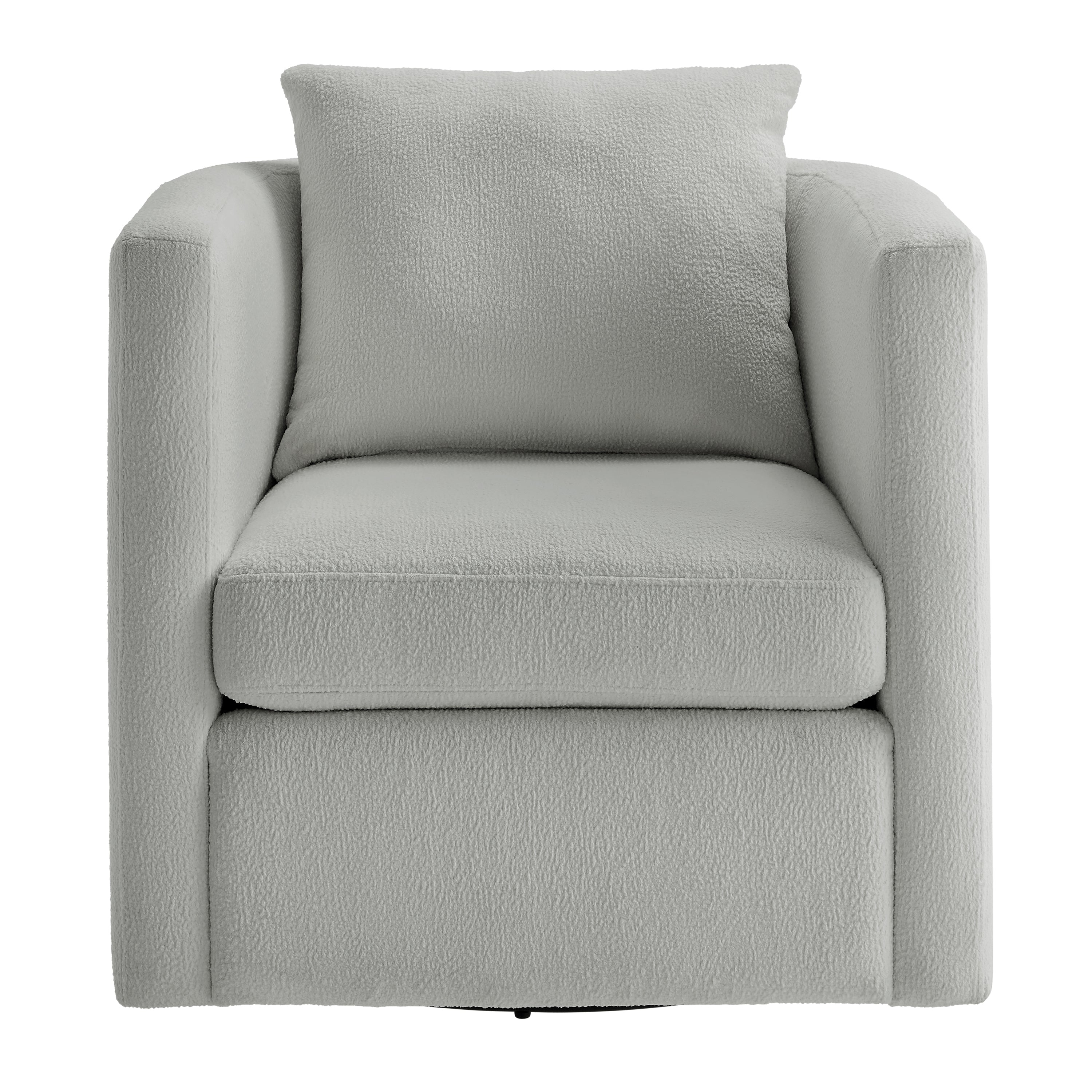 Sutton Light Grey Performance Fabric Swivel Barrel Chair