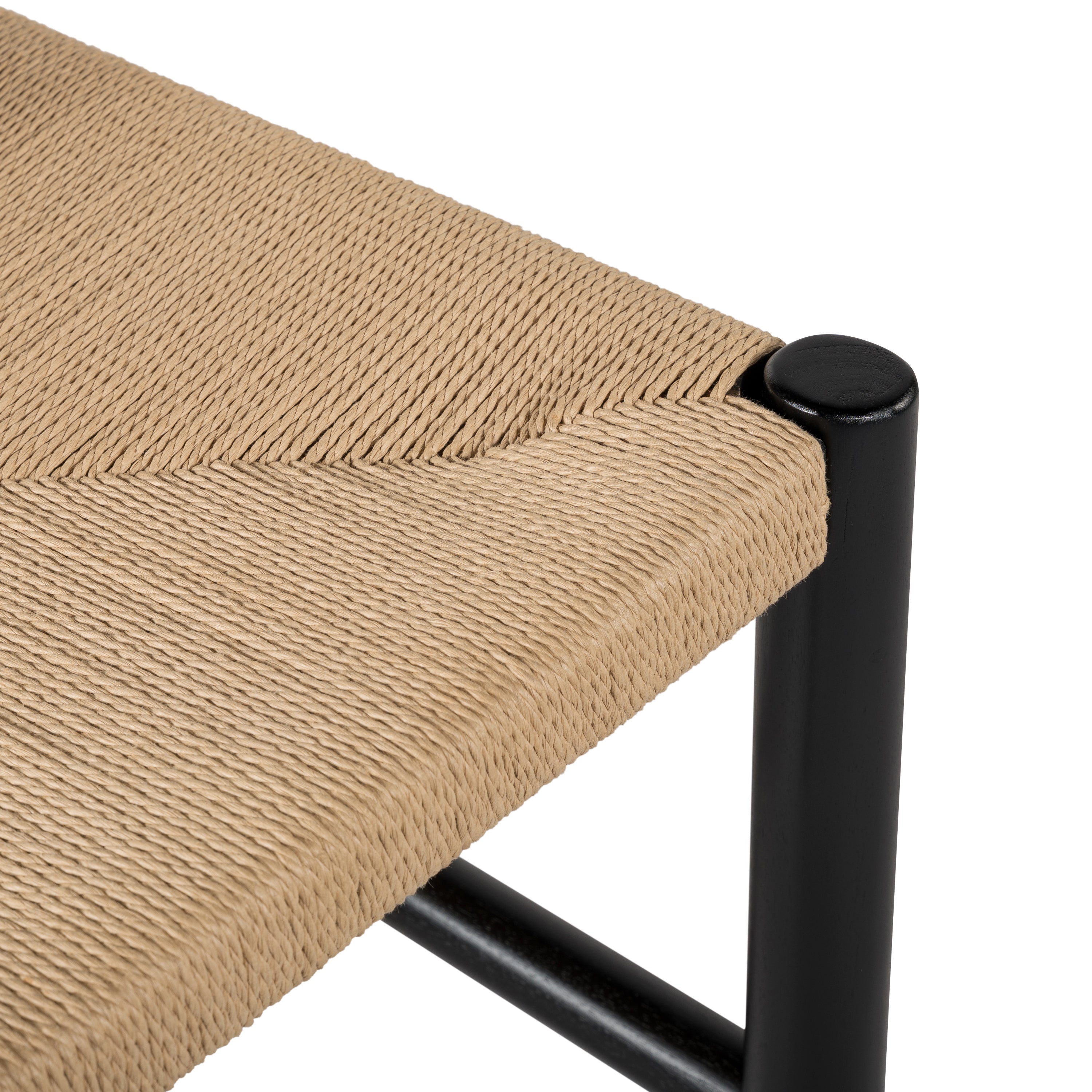 Farmington Wooden Dining Chairs with Beige Paper Rope Weave Seat, Set of 2