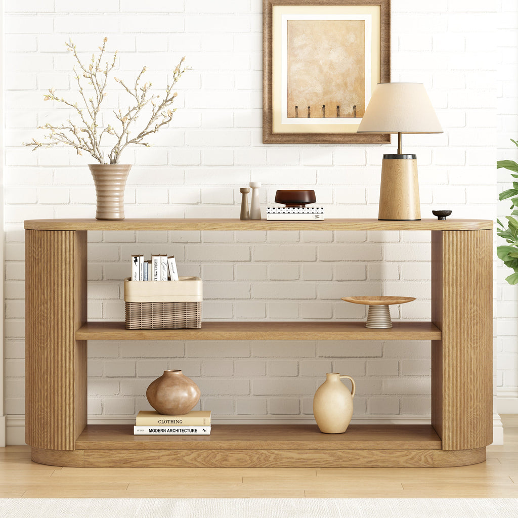 Modern Entryway Console Table with Open Shelf