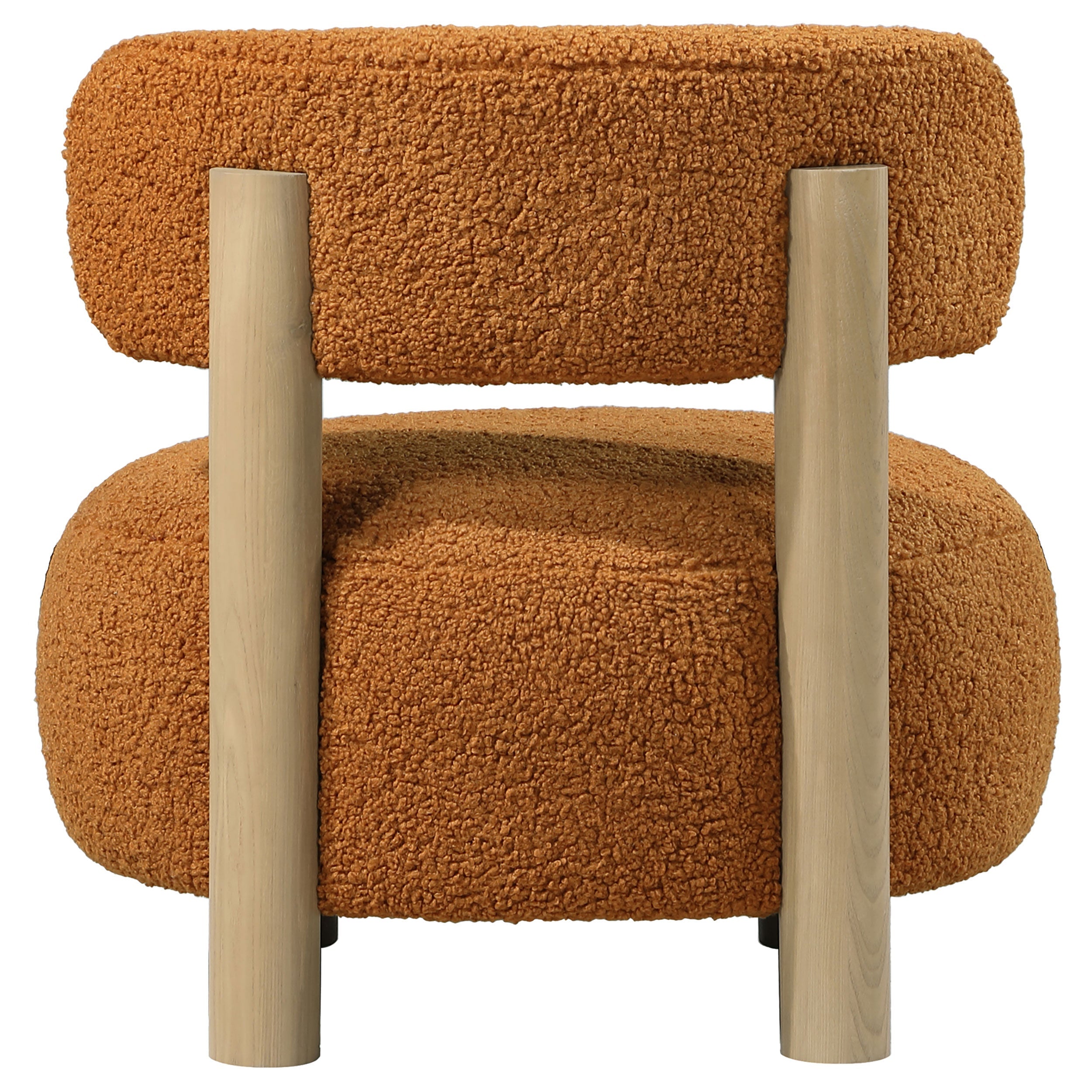 Modern Boucle Upholstered Barrel Back Accent Chair