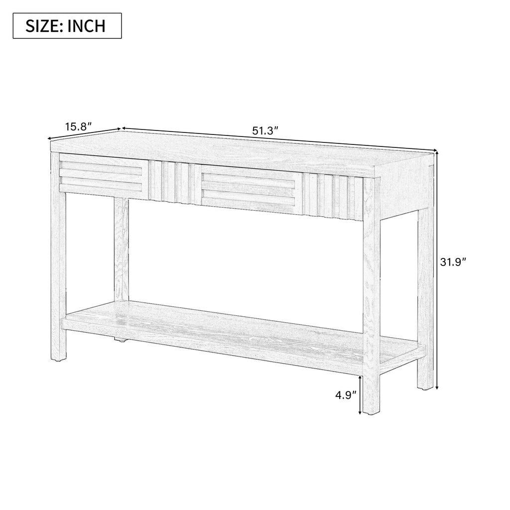 Geometric Drawer Entryway Console Table