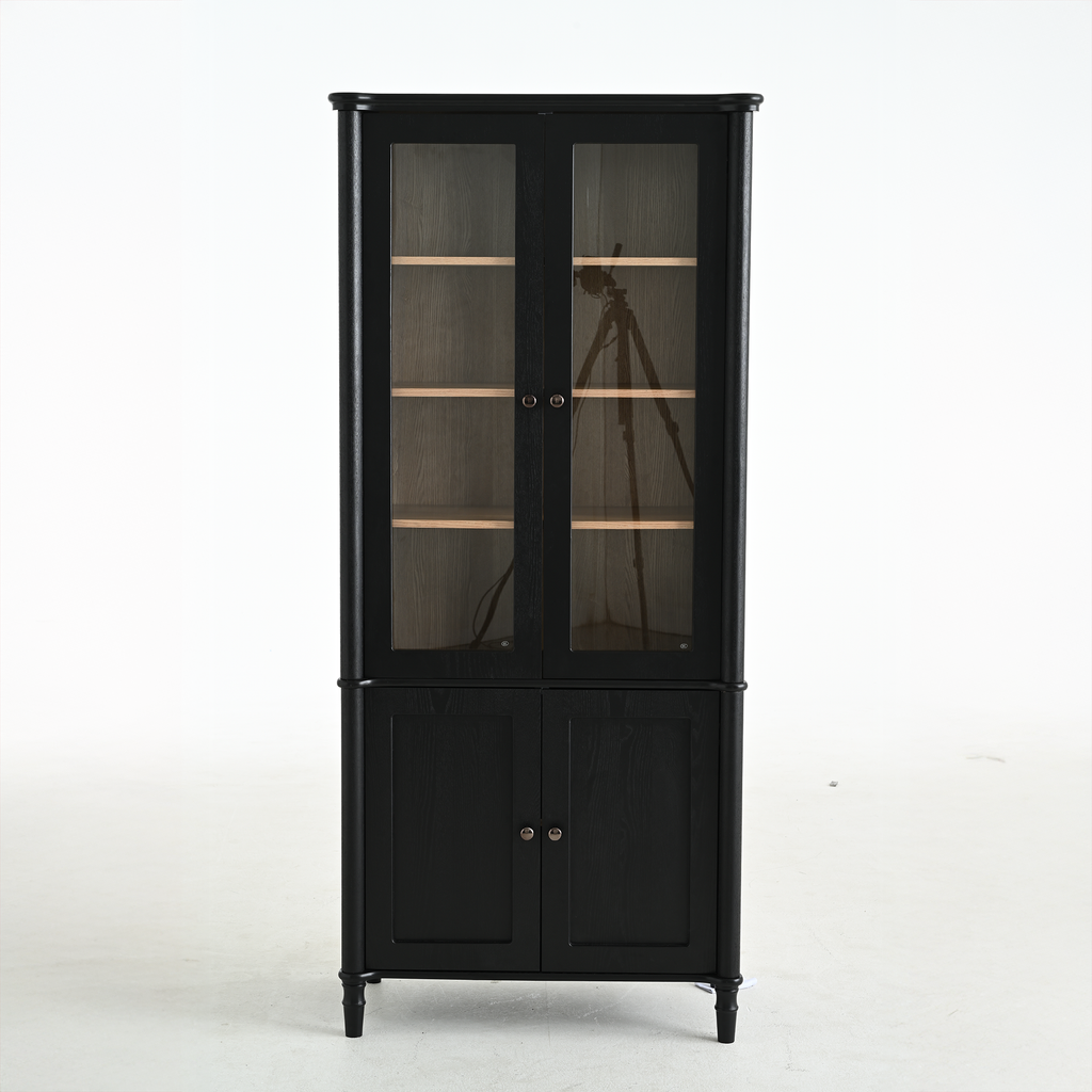 Vintage Style Display Cabinet with Double Glass Doors