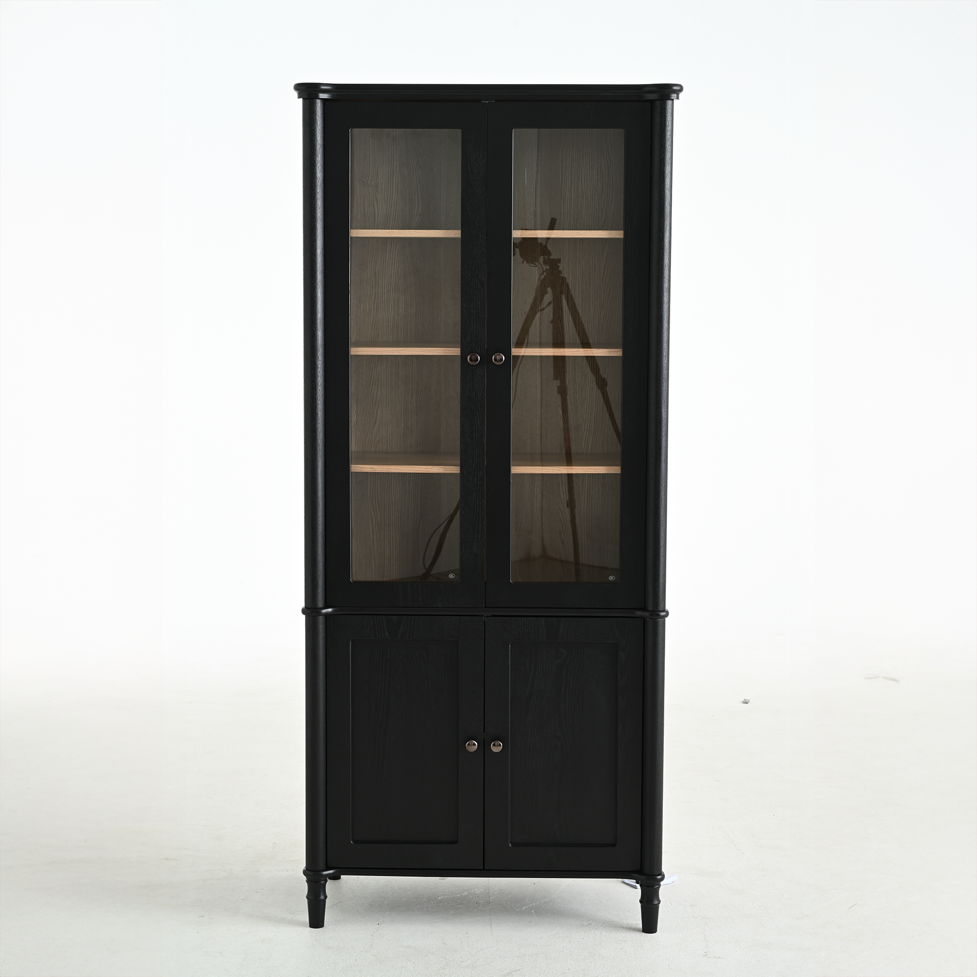 Vintage Style Display Cabinet with Double Glass Doors