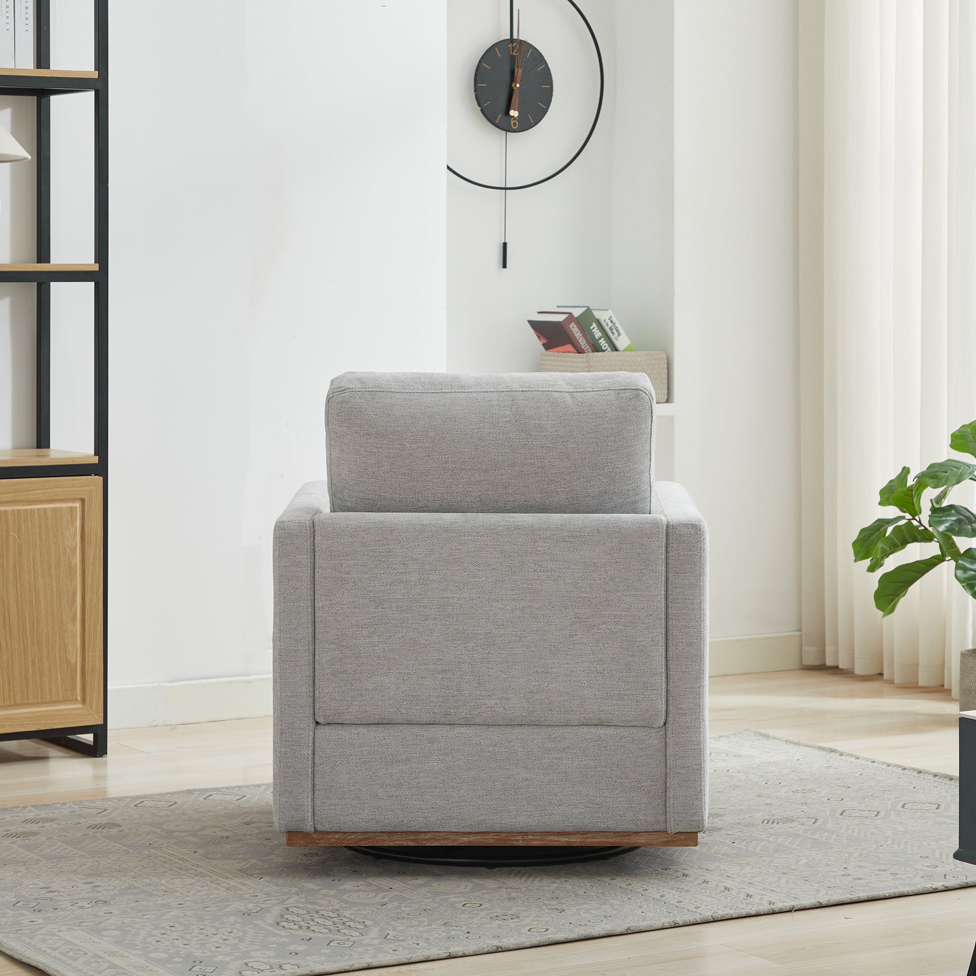 Modern Square Upholstered Swivel Accent Chair