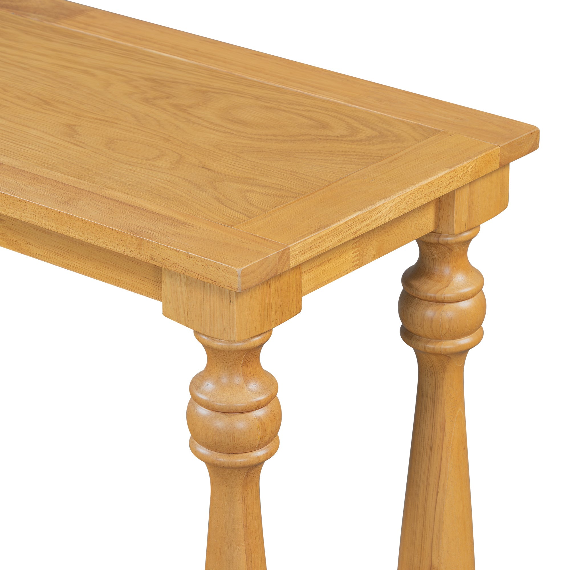 Farmhouse Turned-Leg Entryway Console Table with Bottom Shelf