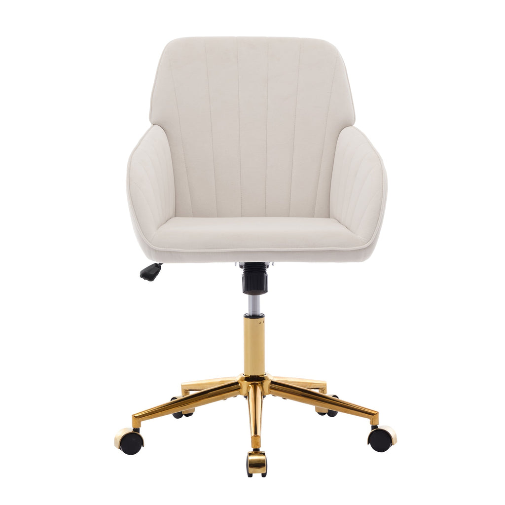 Adjustable Ergonomic Swivel Chair with Golden Base