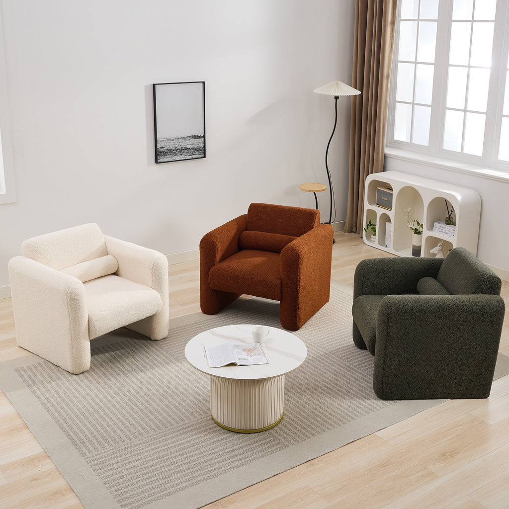 Marlowe Modern Sherpa Upholstered Comfy Reading Accent Chair