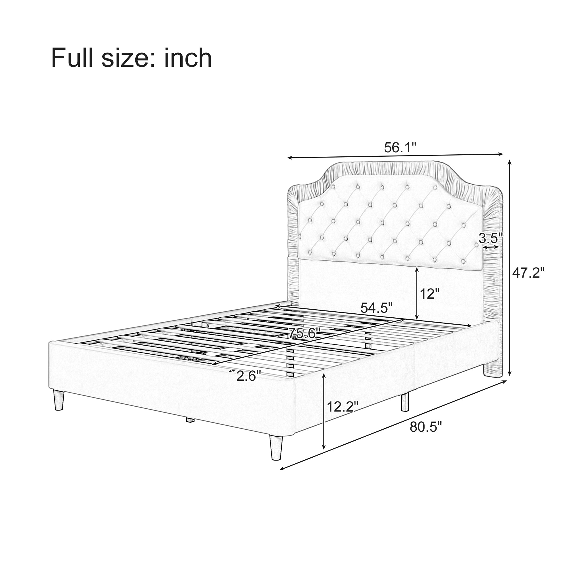 Button Tufted Headboard Bed
