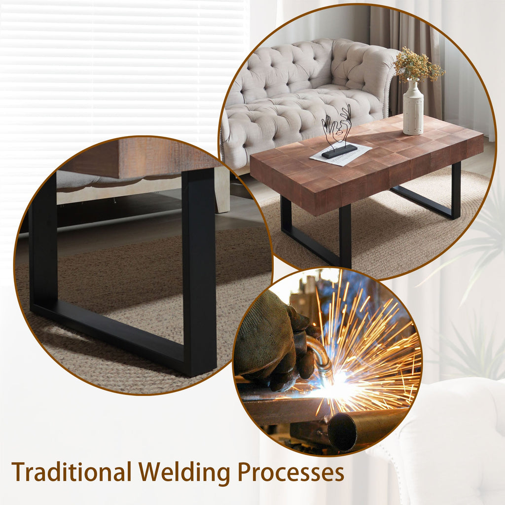 Rustic Industrial Wood Coffee Table