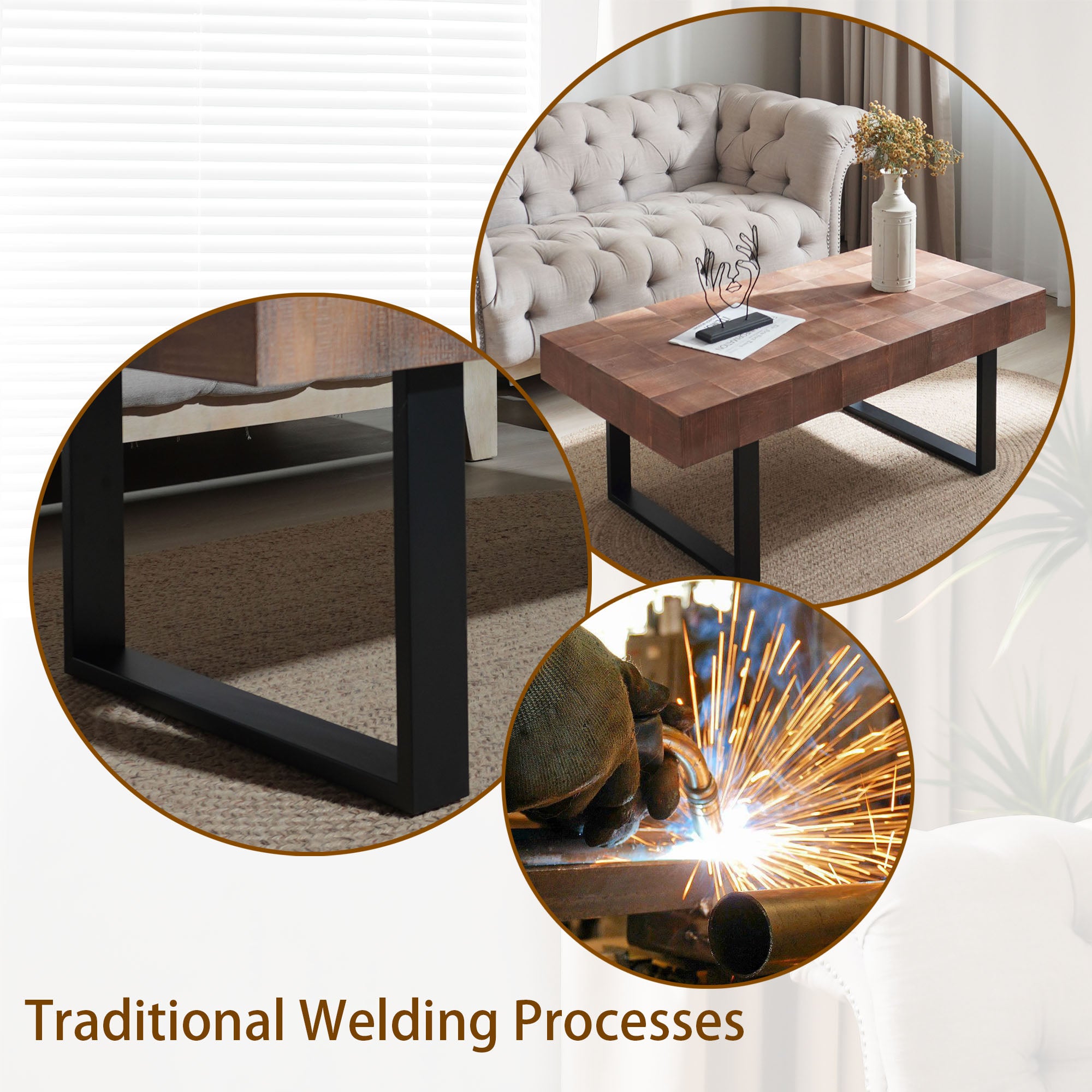 Rustic Industrial Wood Coffee Table